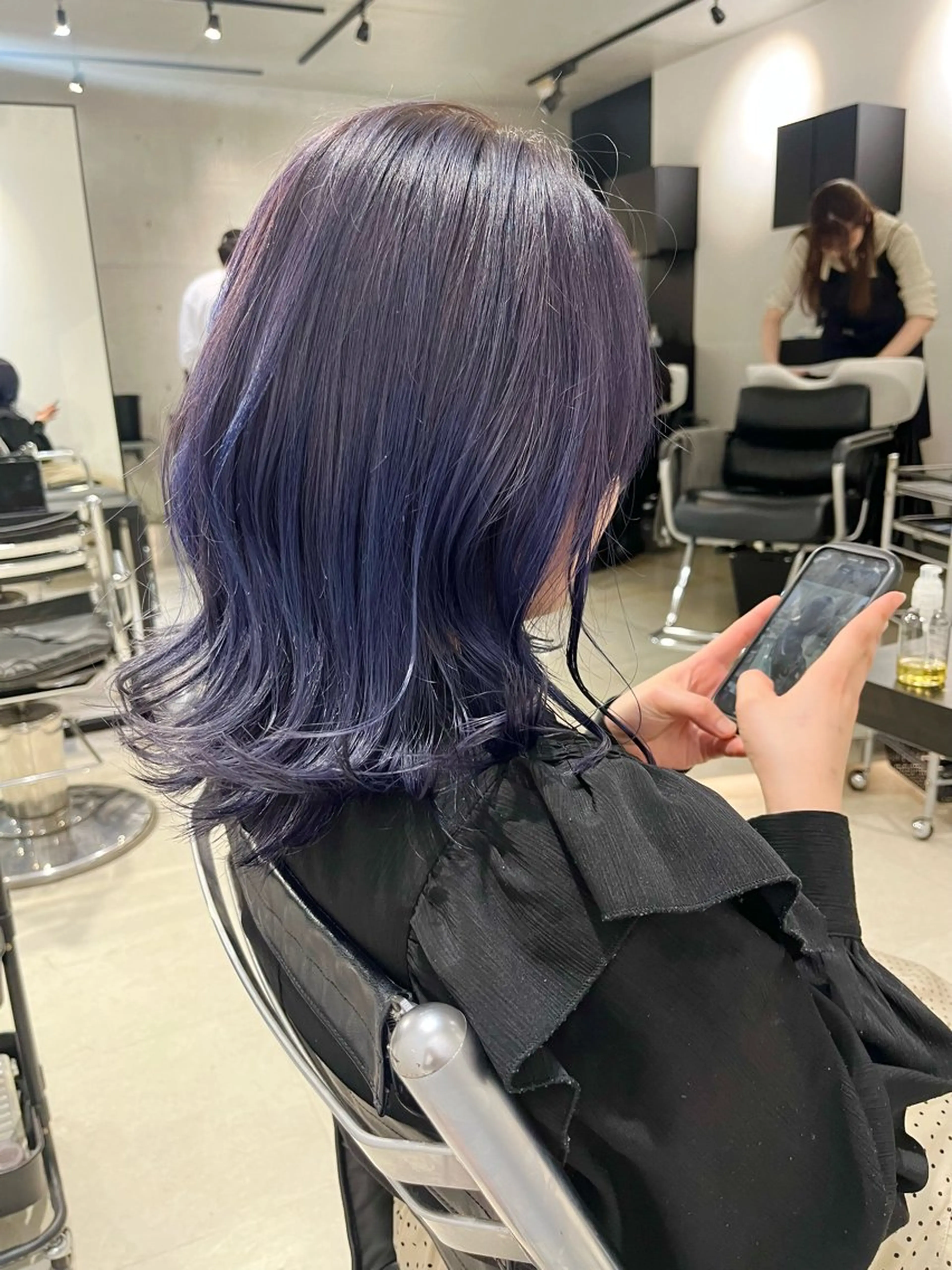ミディアム カラー パーマ カット ヘアカラー トリートメント ヘッドスパ ヘアセット 透明感/オリーブ/ グレージュ/YUKAのヘアスタイル