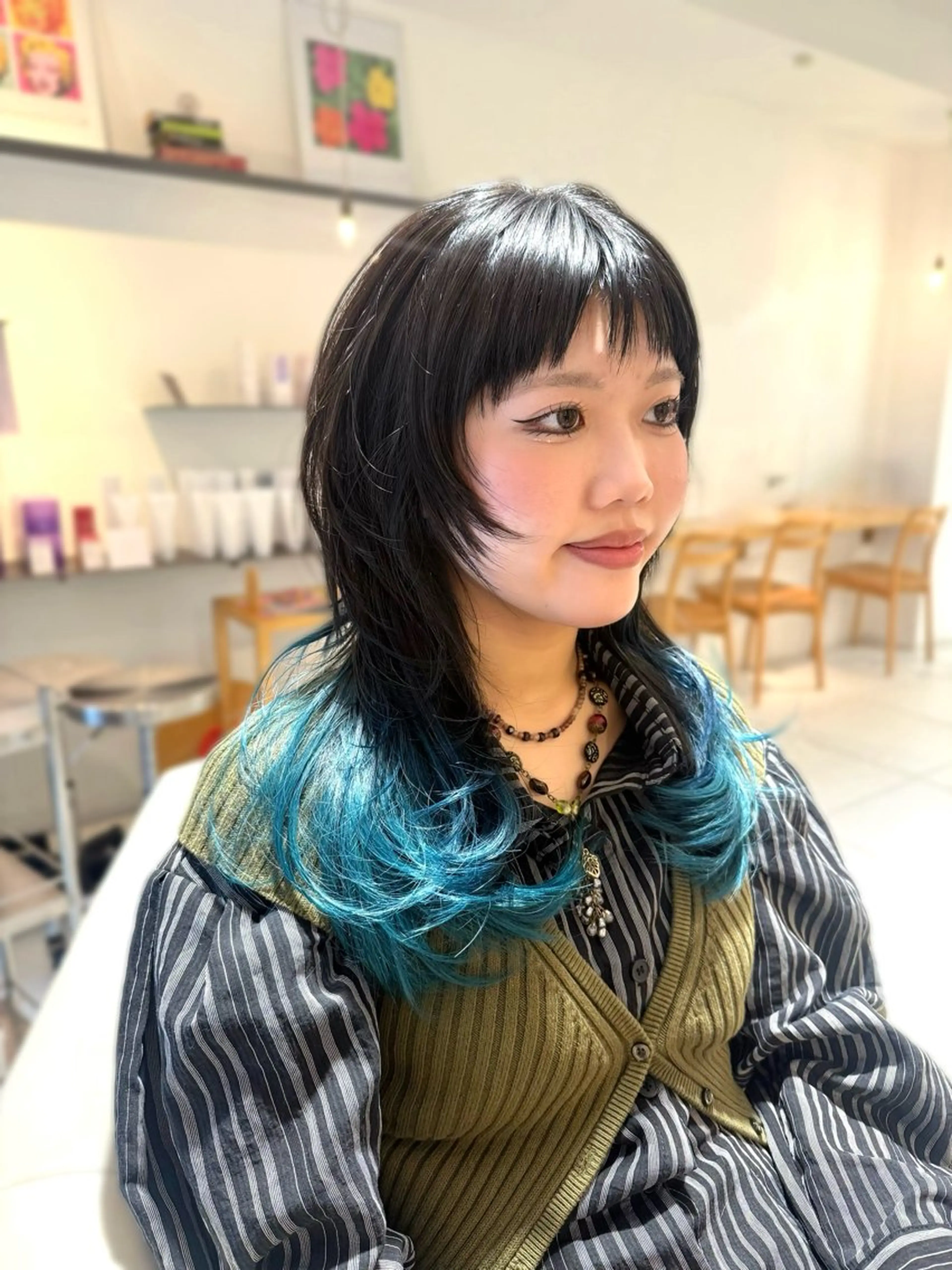 ロング カラー ヘアカラー 安永 涼のヘアスタイル