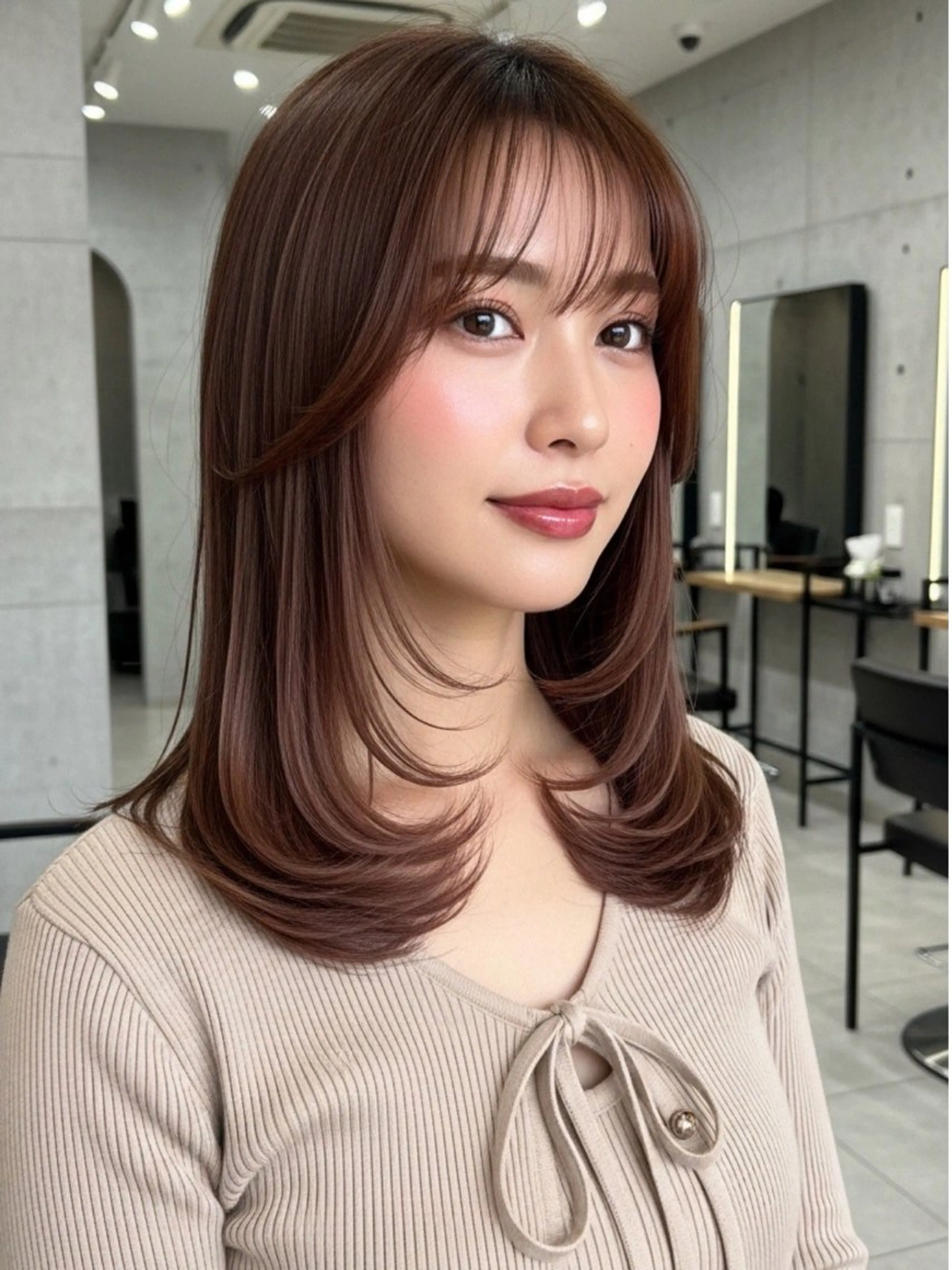 セミロング カット ヘアカラー トリートメント 似合わせボブ✖️ 韓国レイヤー✨小関のヘアスタイル