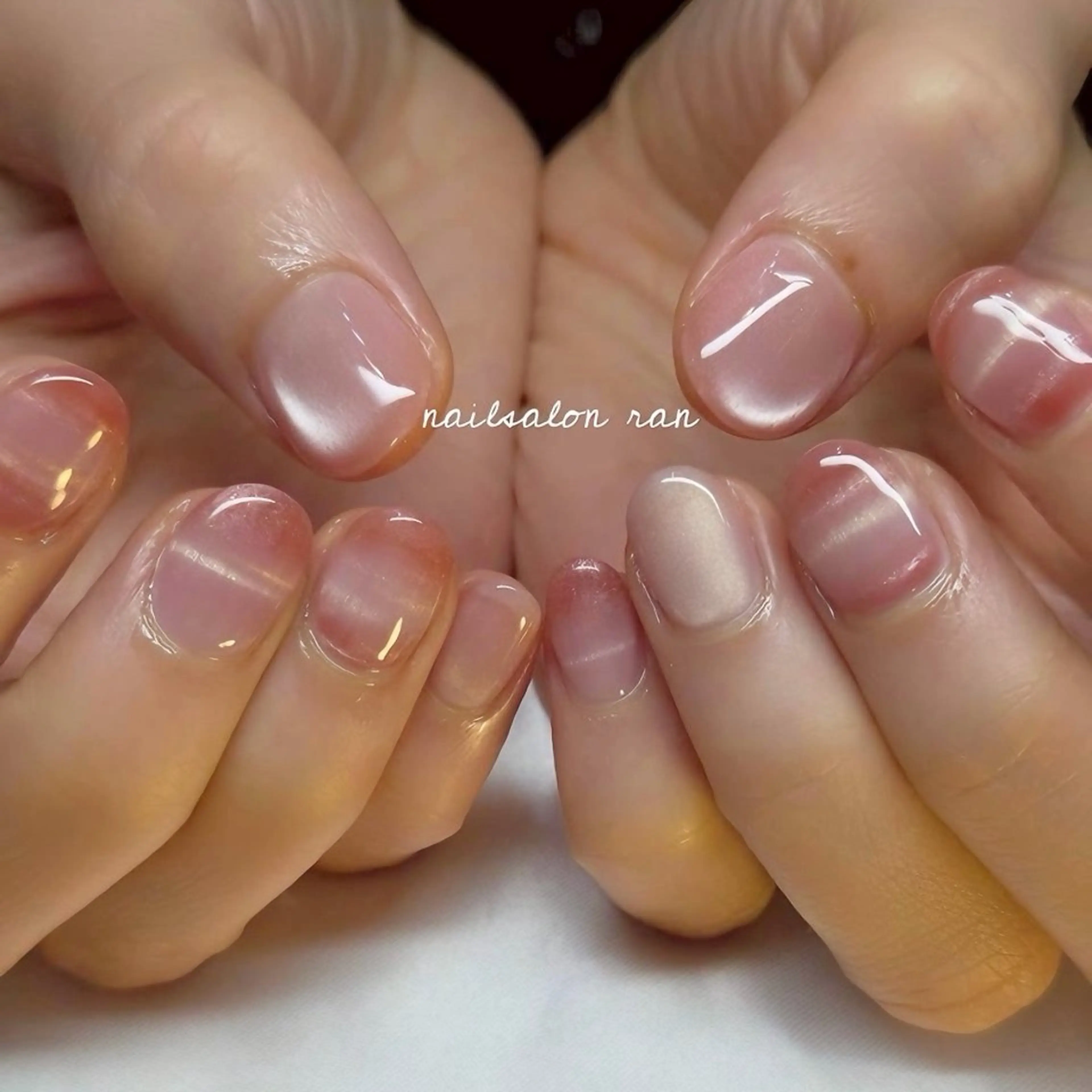 ネイル ボーダー ハンドネイル ハンドケア nailsalon ranのネイルデザイン