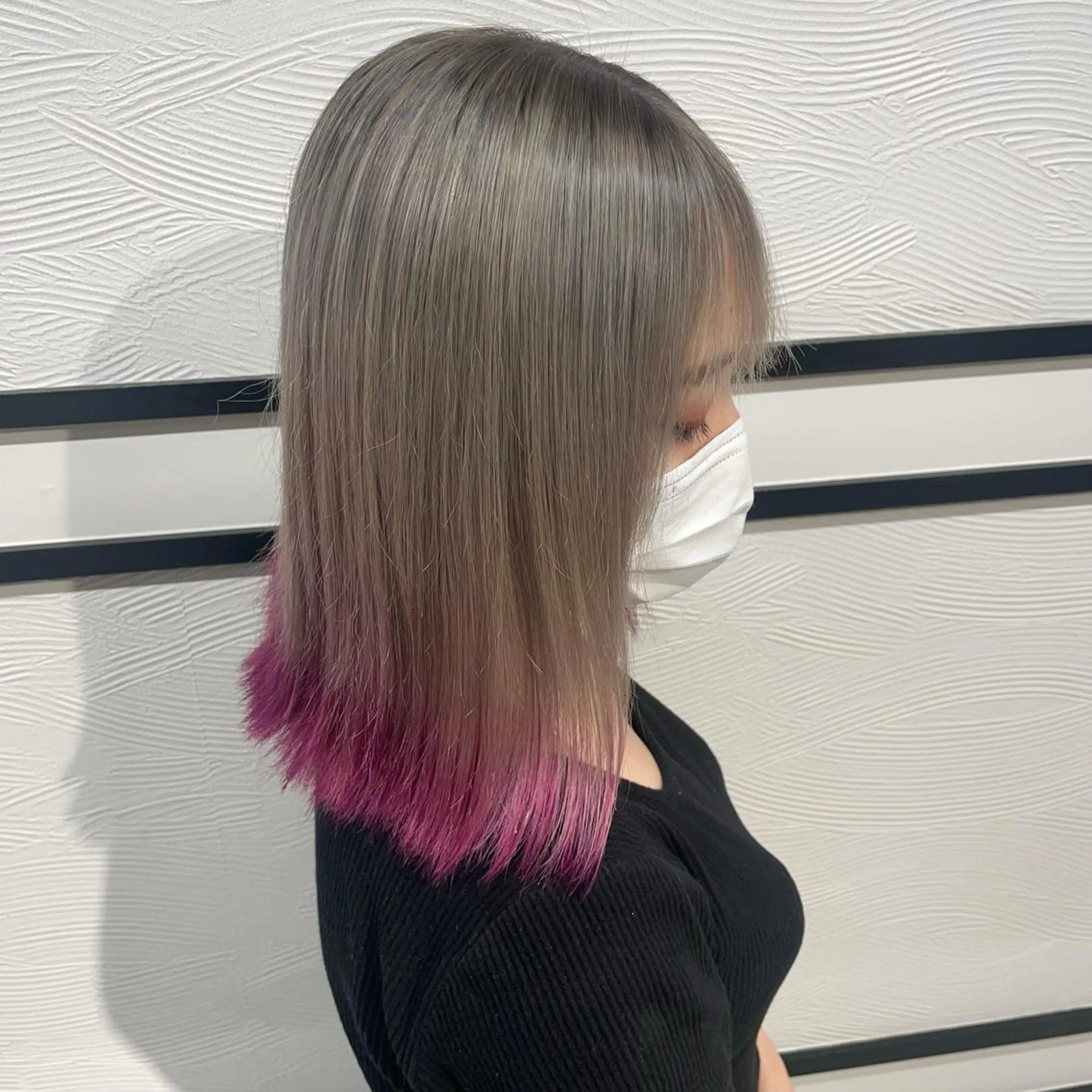 ミディアム カラー 小顔カット✨ 透明感カラー/村上のヘアスタイル