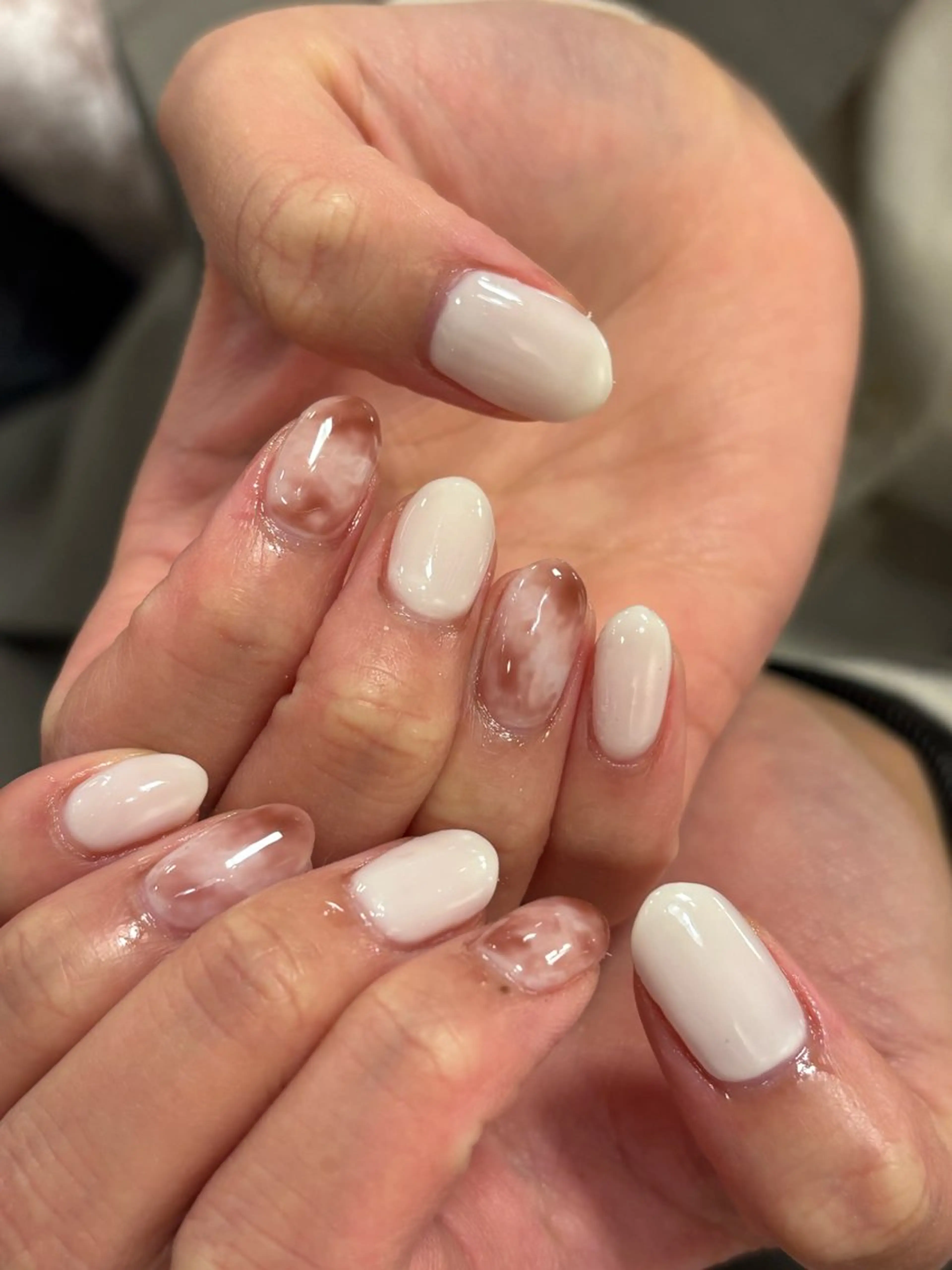 ネイル ジェルネイル 大理石ネイル(マーブル) シンプルネイル TRU Hinaのネイルデザイン