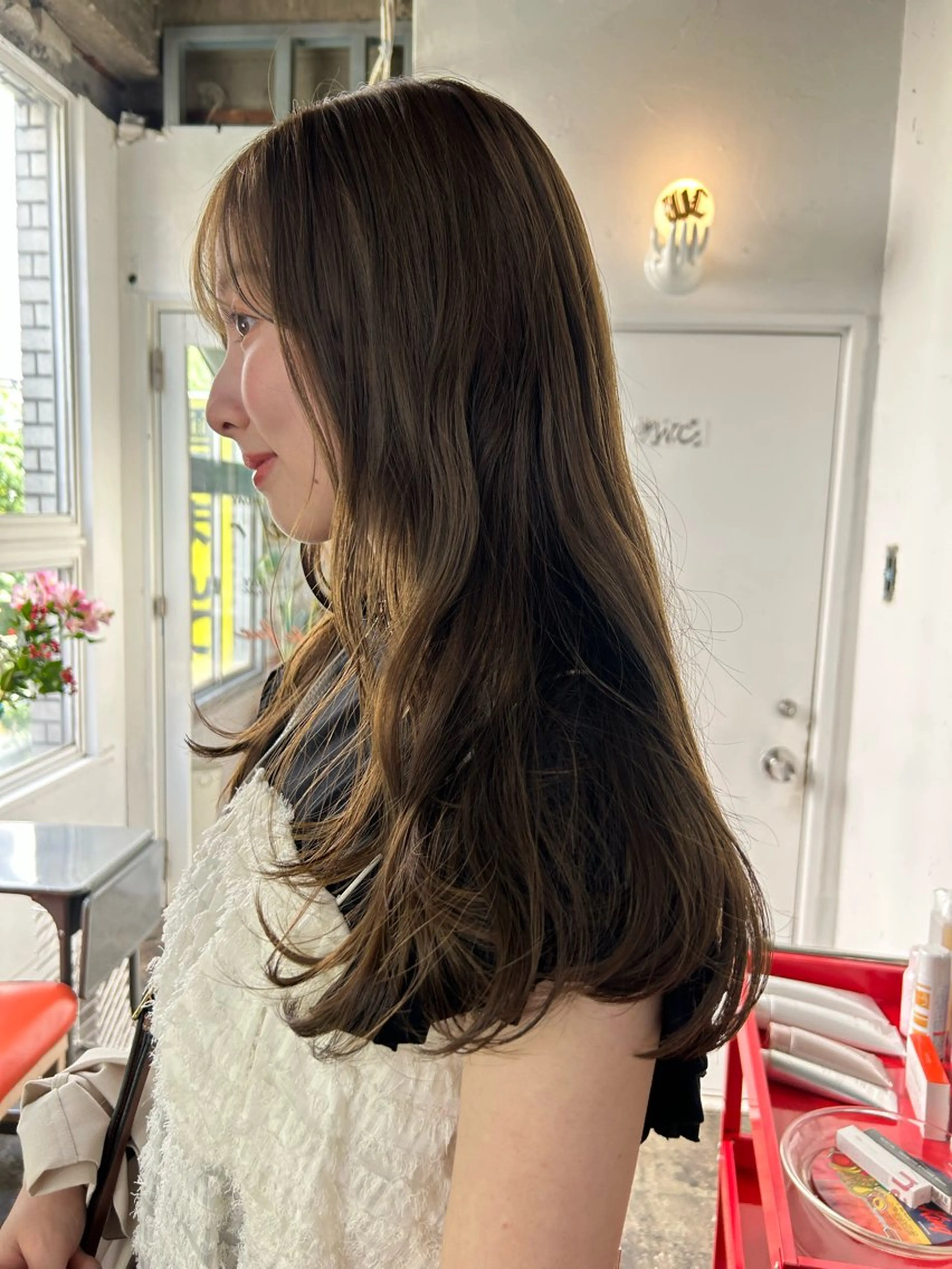 ロング カラー 透明感カラー レイヤーカット カット ヘアカラー maho/垢抜け カラーパーマメイクのヘアスタイル