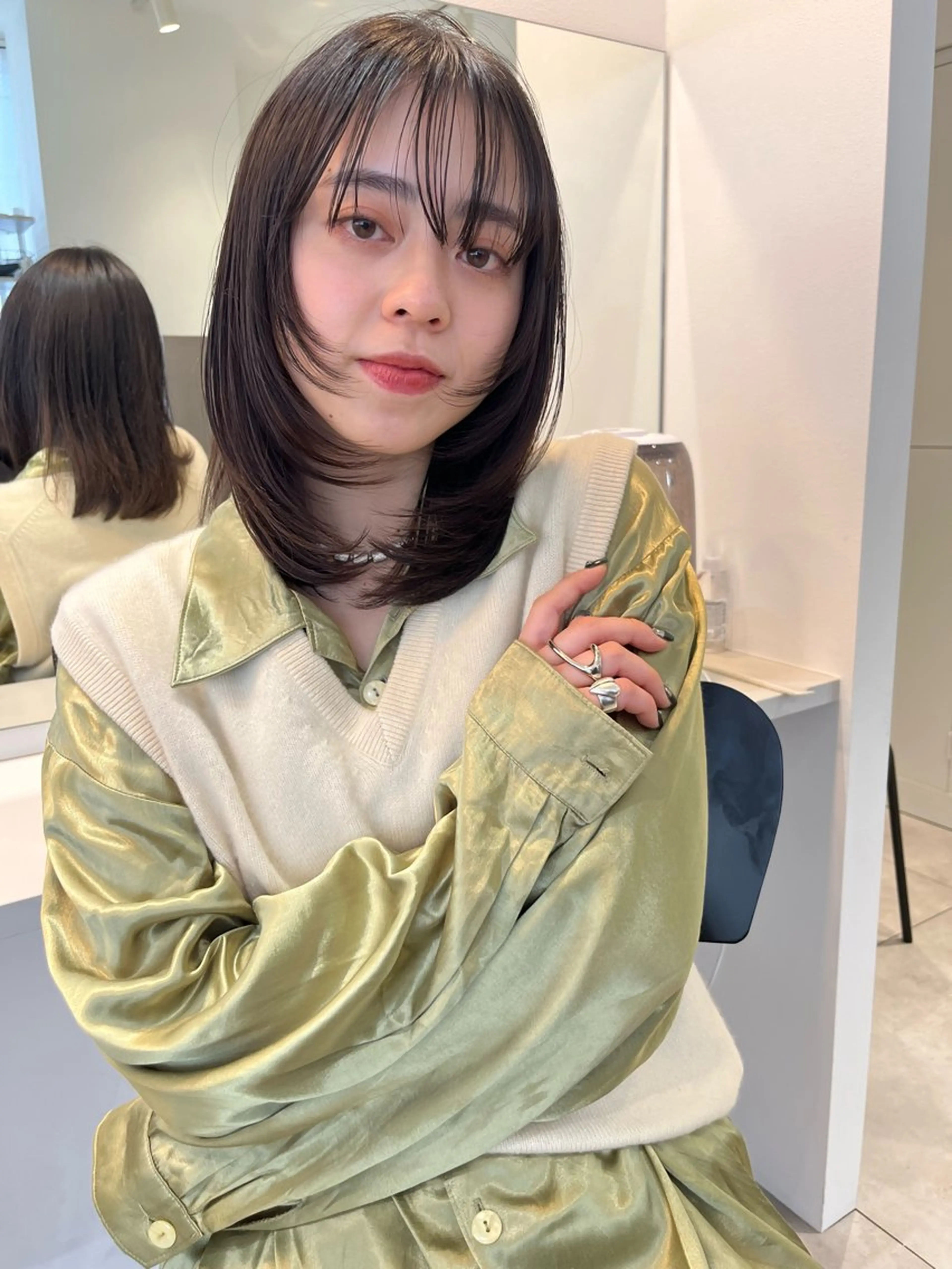 ミディアム カラー カット ヘアカラー トリートメント SOYON 🤍CHIZU🤍.のヘアスタイル