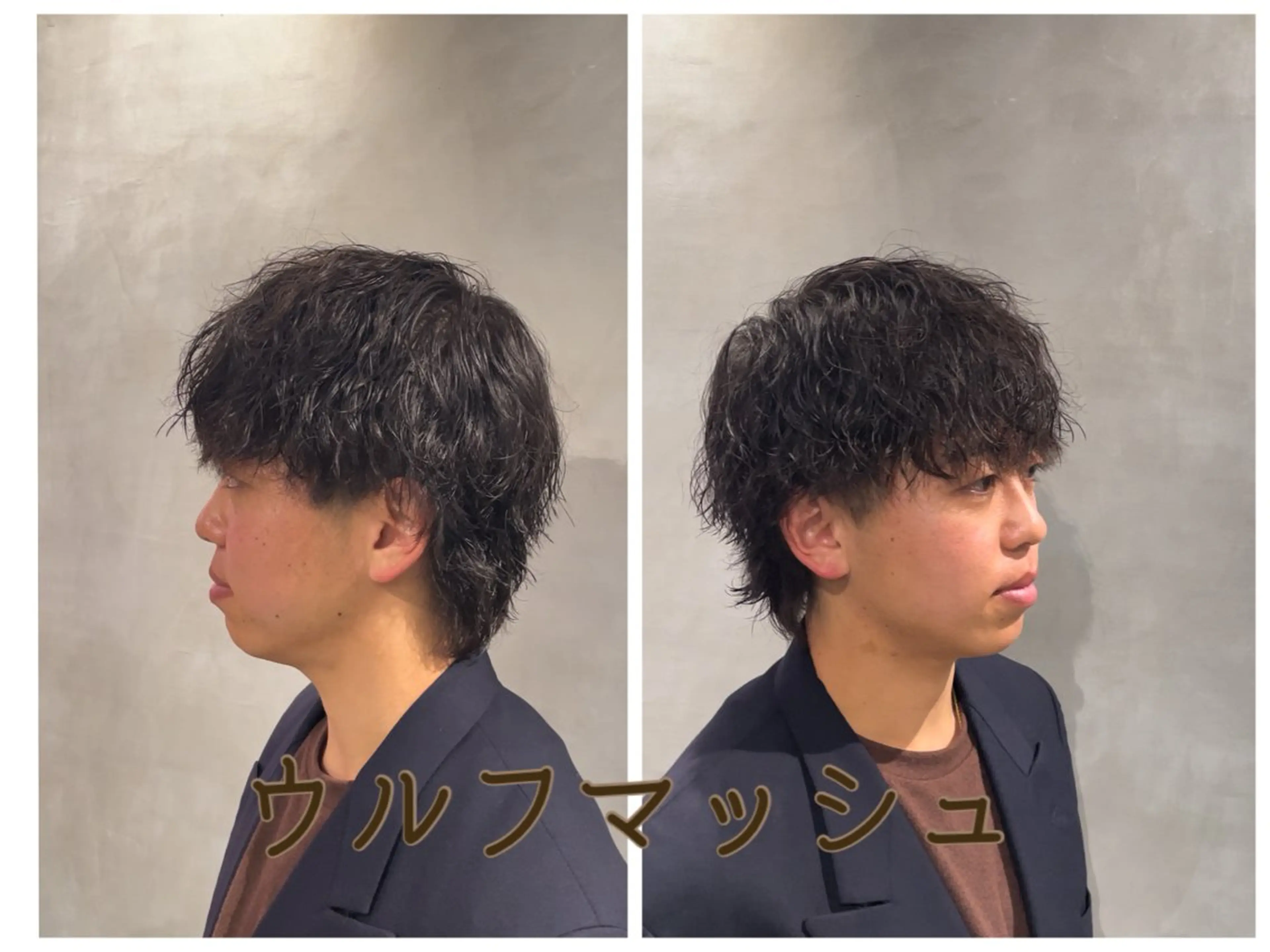 メンズ マッシュウルフ マッシュ メンズパーマ メンズウルフカット ウルフカット カット パーマ メンズ縮毛矯正 ブリーチカラー/まやのヘアスタイル