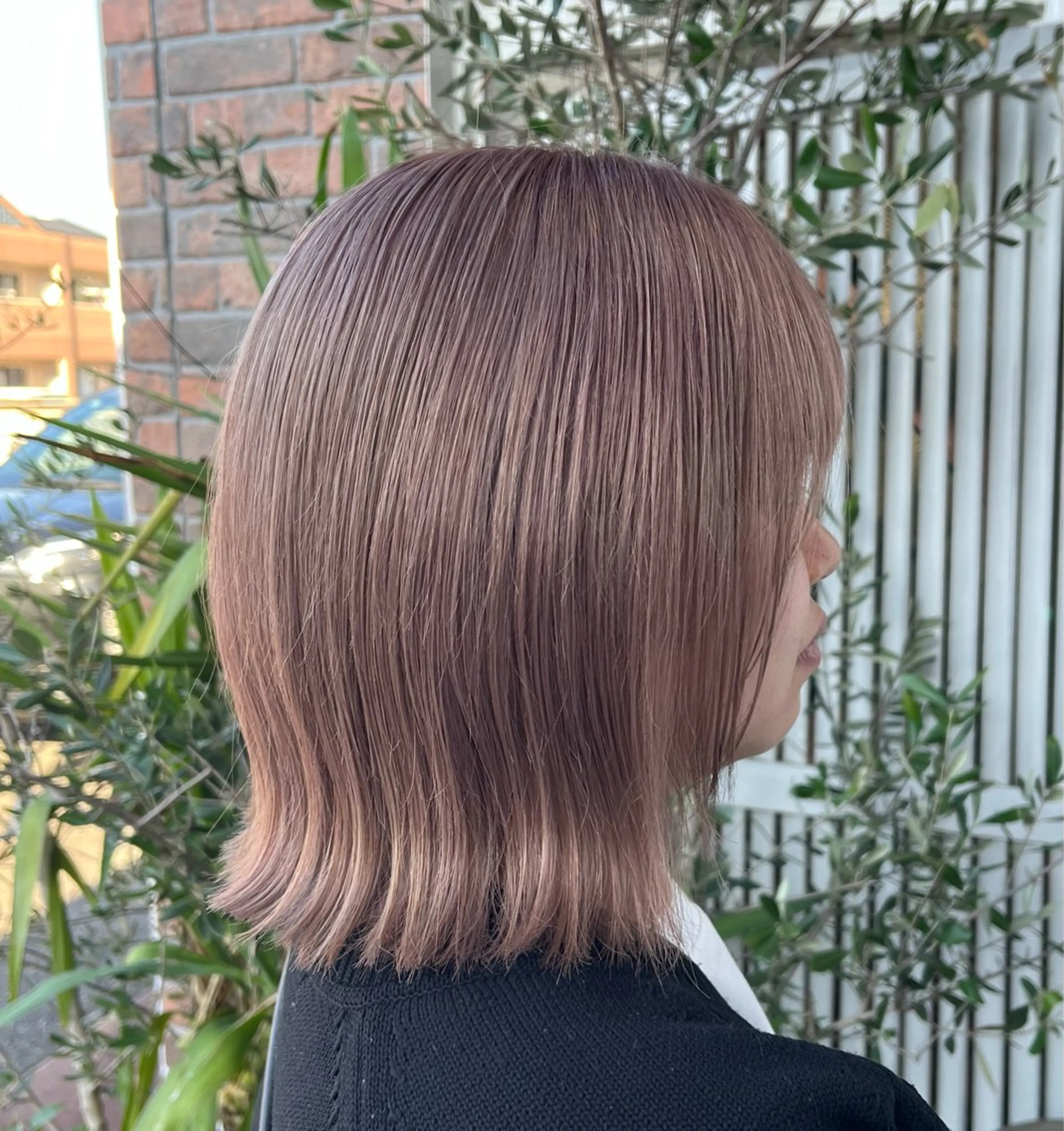 ミディアム カラー ベージュカラー ピンクカラー ピンクベージュ カット ヘアカラー トリートメント YUIMARL 倉敷店🌸SAEのヘアスタイル