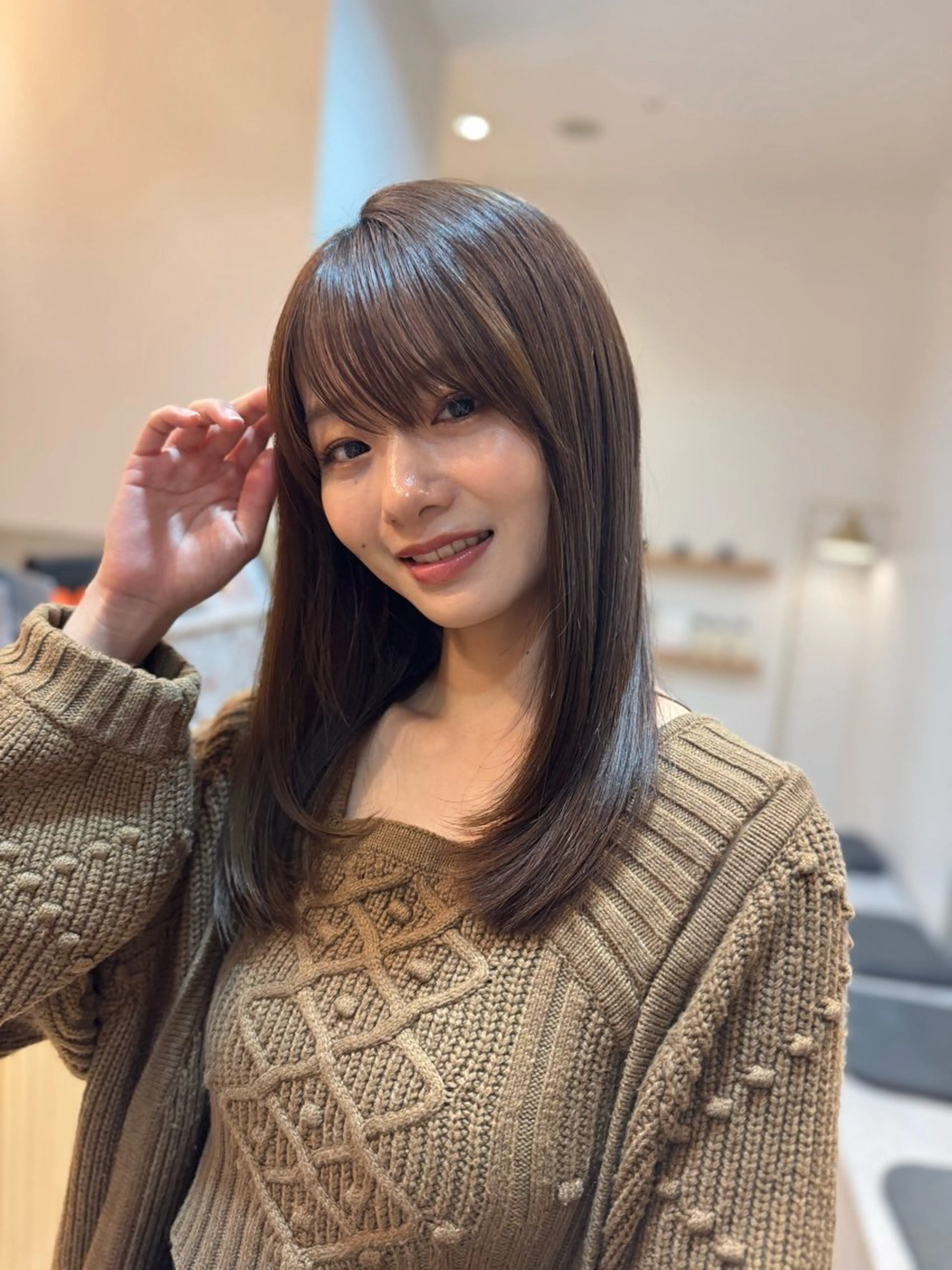 ミディアム カラー カット ヘアカラー トリートメント 透明感カラー/レイ ヤー/Nana🌈のヘアスタイル