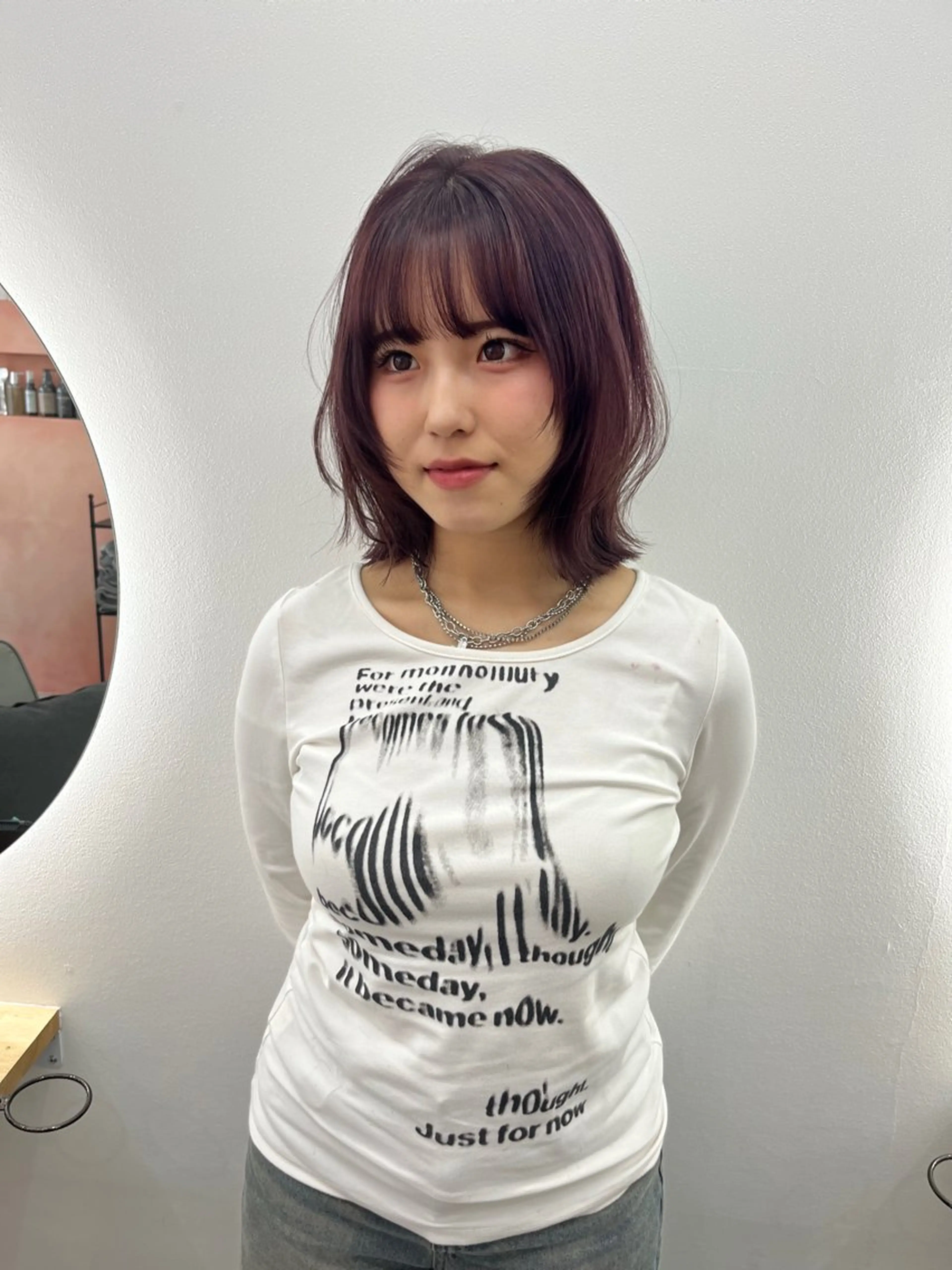 ミディアム カラー カット ヘアカラー トリートメント ベージュ⟡˖レイヤー ˖ ࣪⊹あずきのヘアスタイル