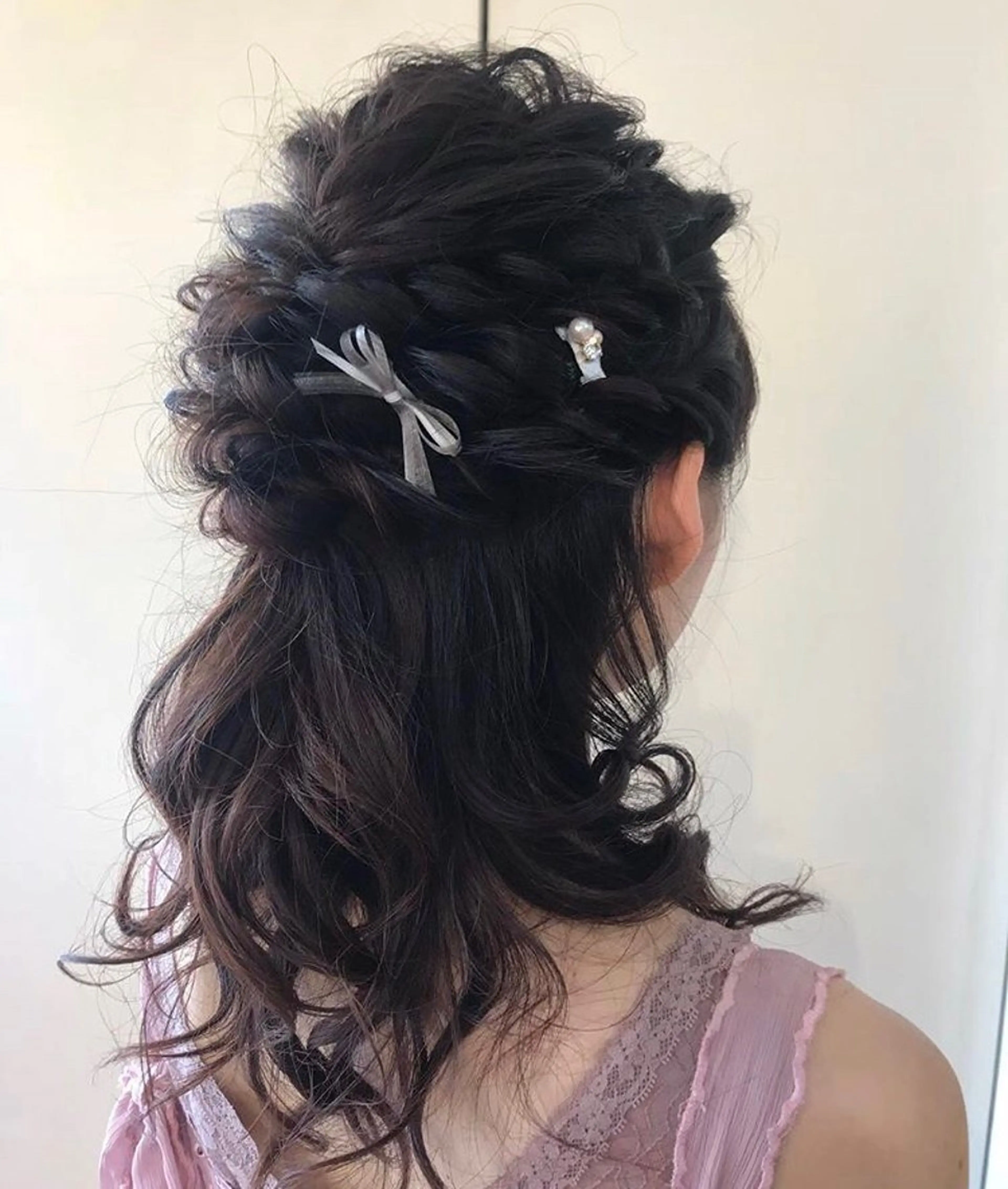 ロング ヘアアレンジ ハーフアップ 結婚式・ブライダル 卒業式のヘアスタイル 💙あかみね 💙（mine）のヘアスタイル
