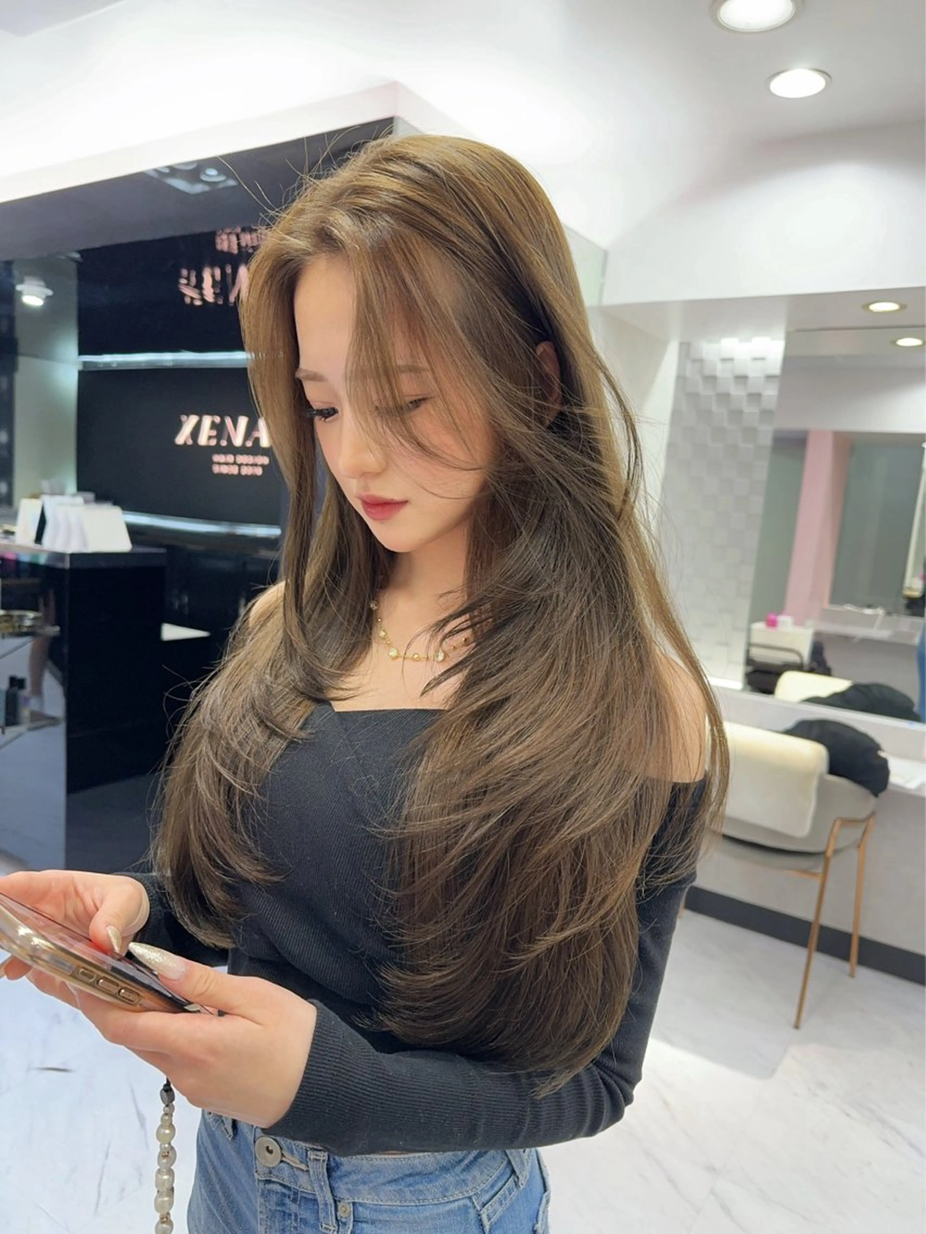 ロング カット ヘアカラー トリートメント 韓国ヘア/レイヤー カット/✨髪質改善のヘアスタイル