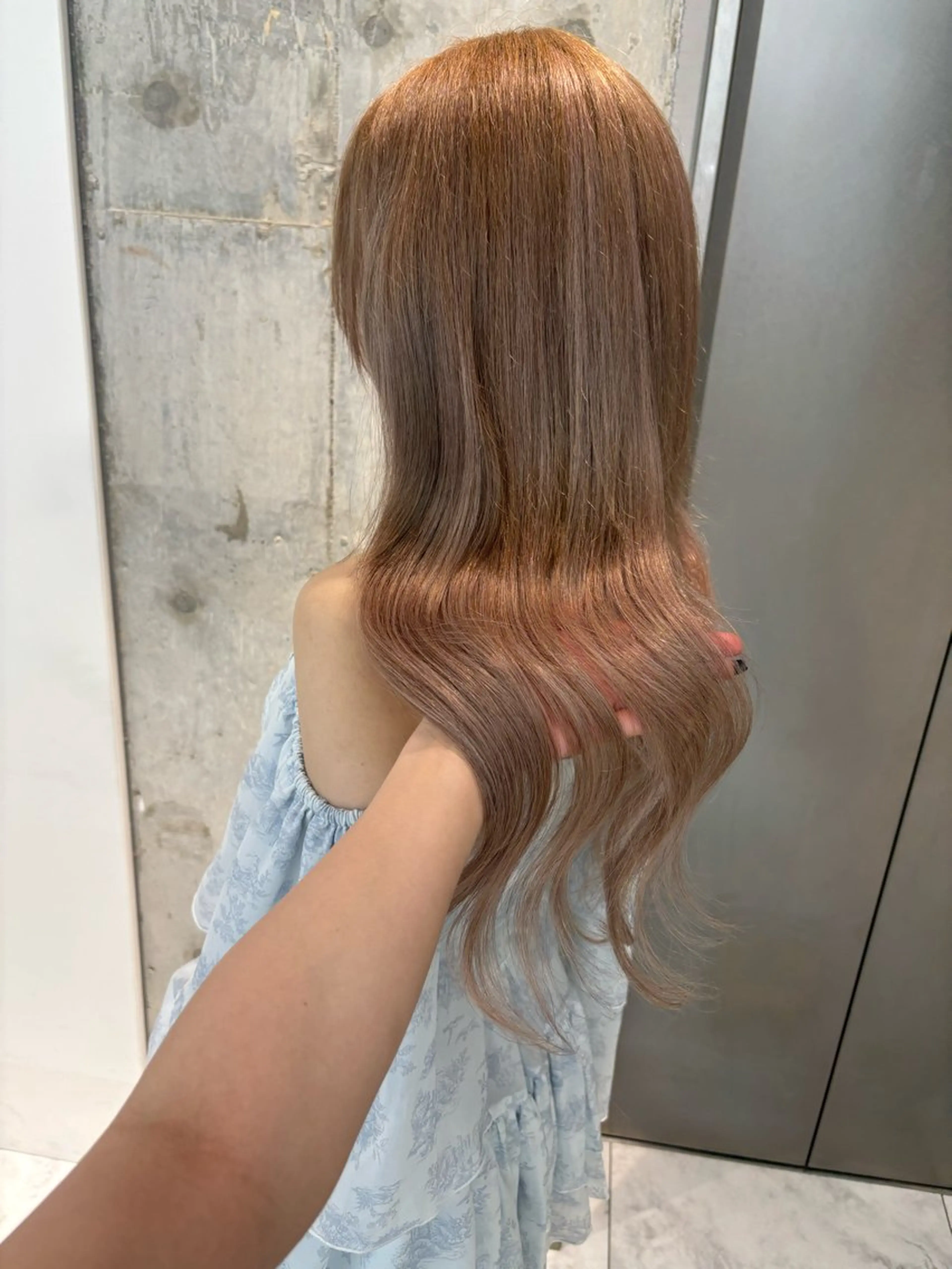 ミディアム ボブ 韓国風ヘア レイヤーカット トリートメント ヘアカラー rina／ベージュ ワンホン/韓国ヘアのヘアスタイル