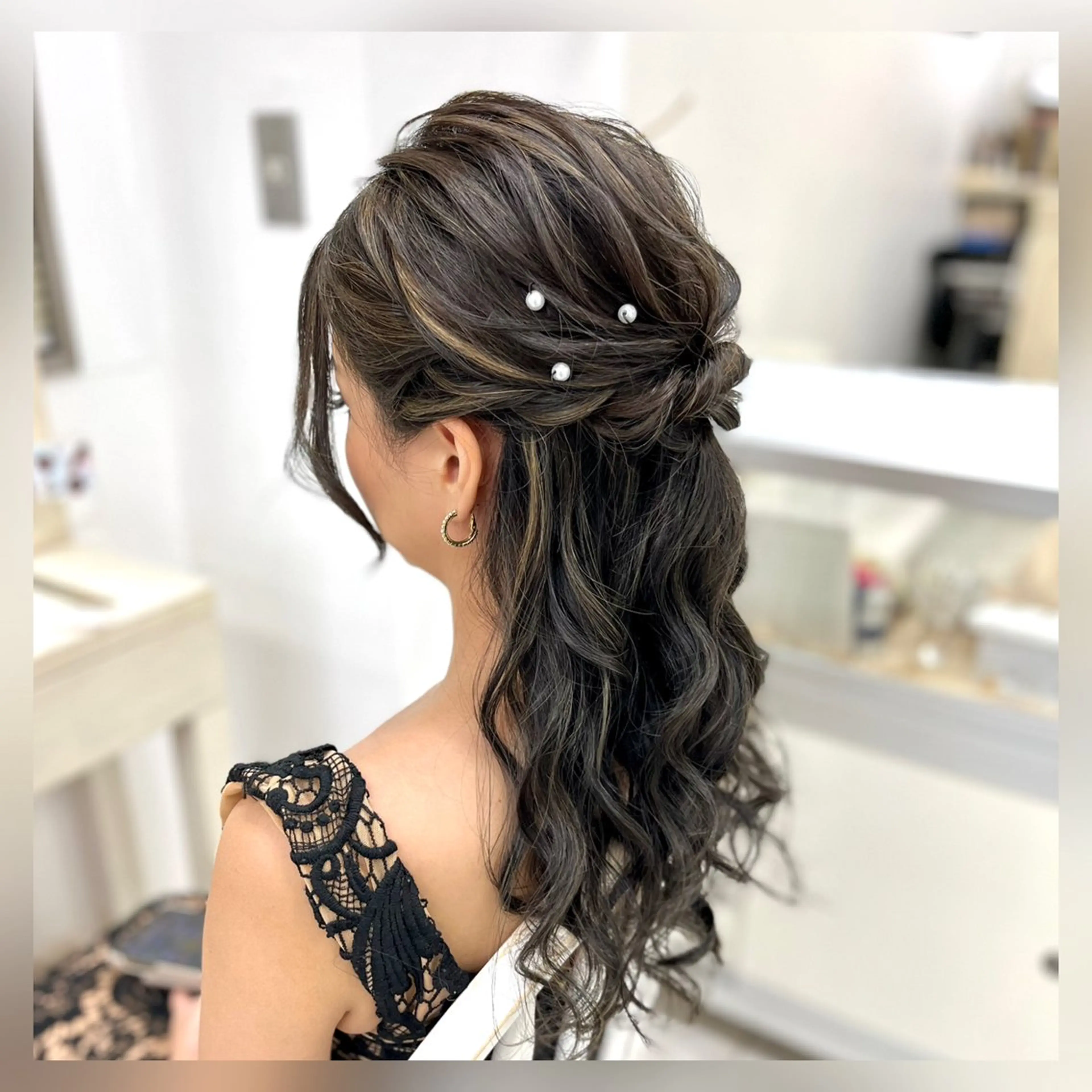 ヘアアレンジ ハーフアップ 似合わせヘアメイク 💐オダギリチアキのヘアスタイル