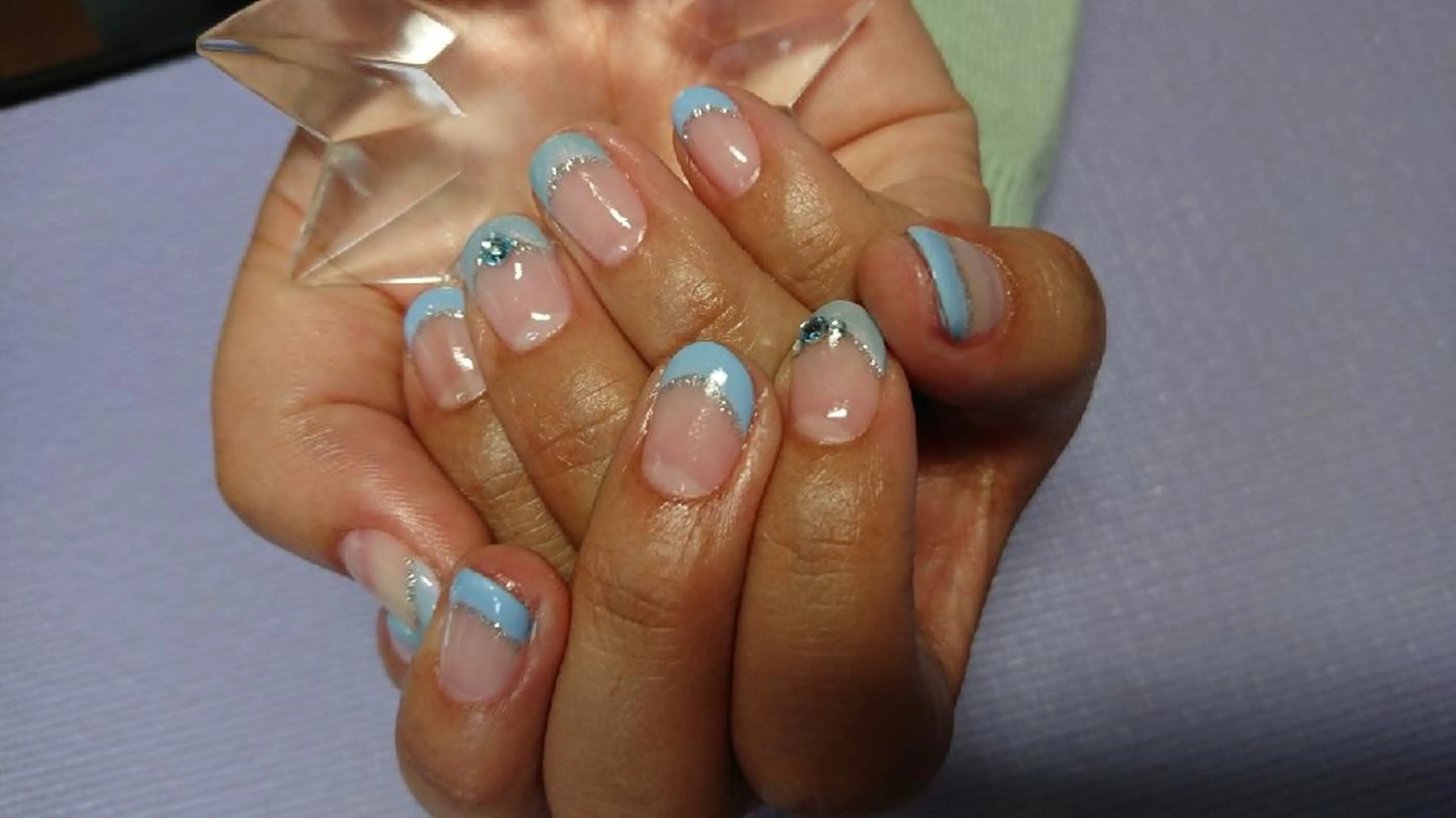 ネイル ブルー フレンチネイル 平野 亜季のネイルデザイン