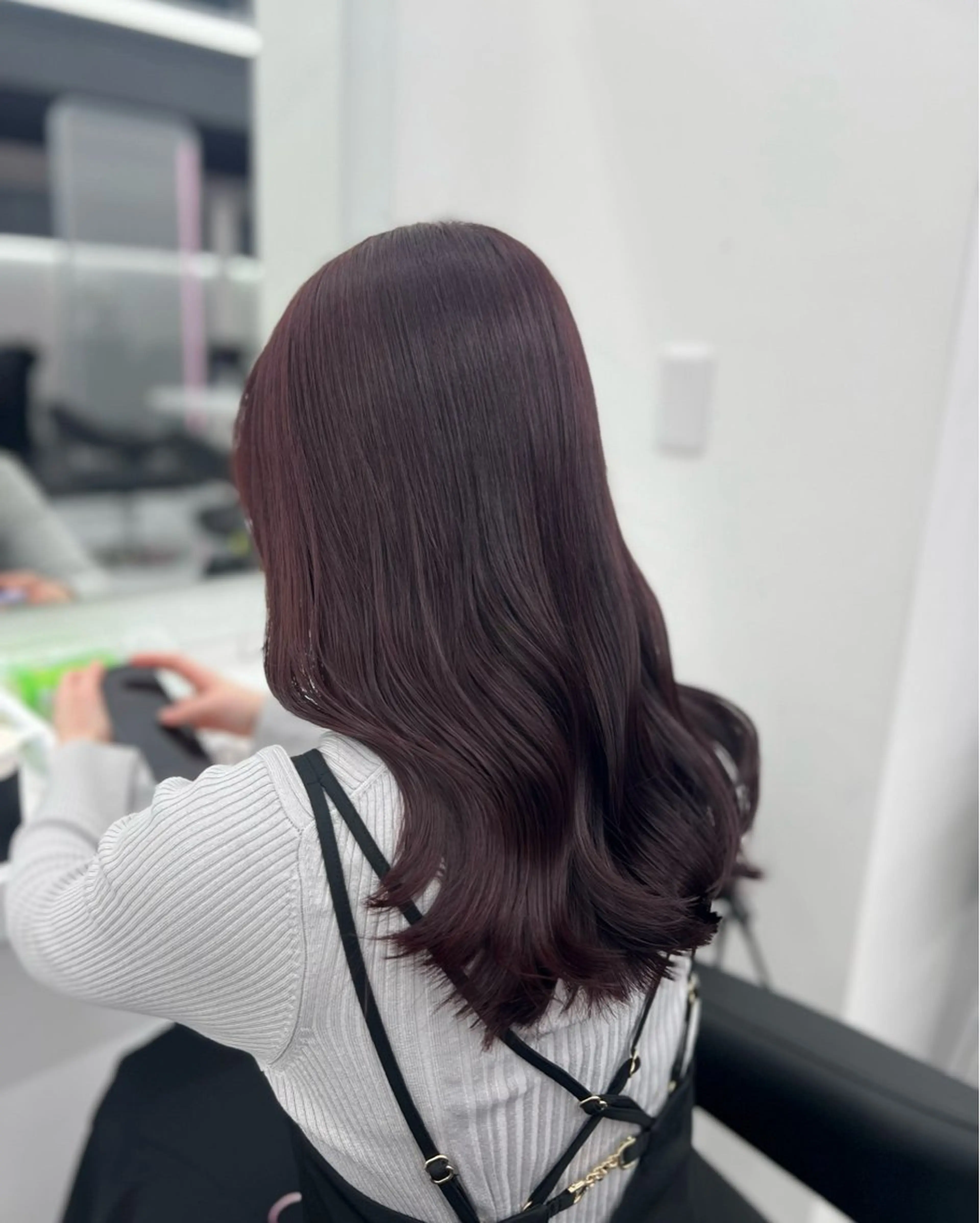ミディアム カラー ヘアカラー トリートメント 💖似合わせカラー レイヤー💖縮毛矯正のヘアスタイル