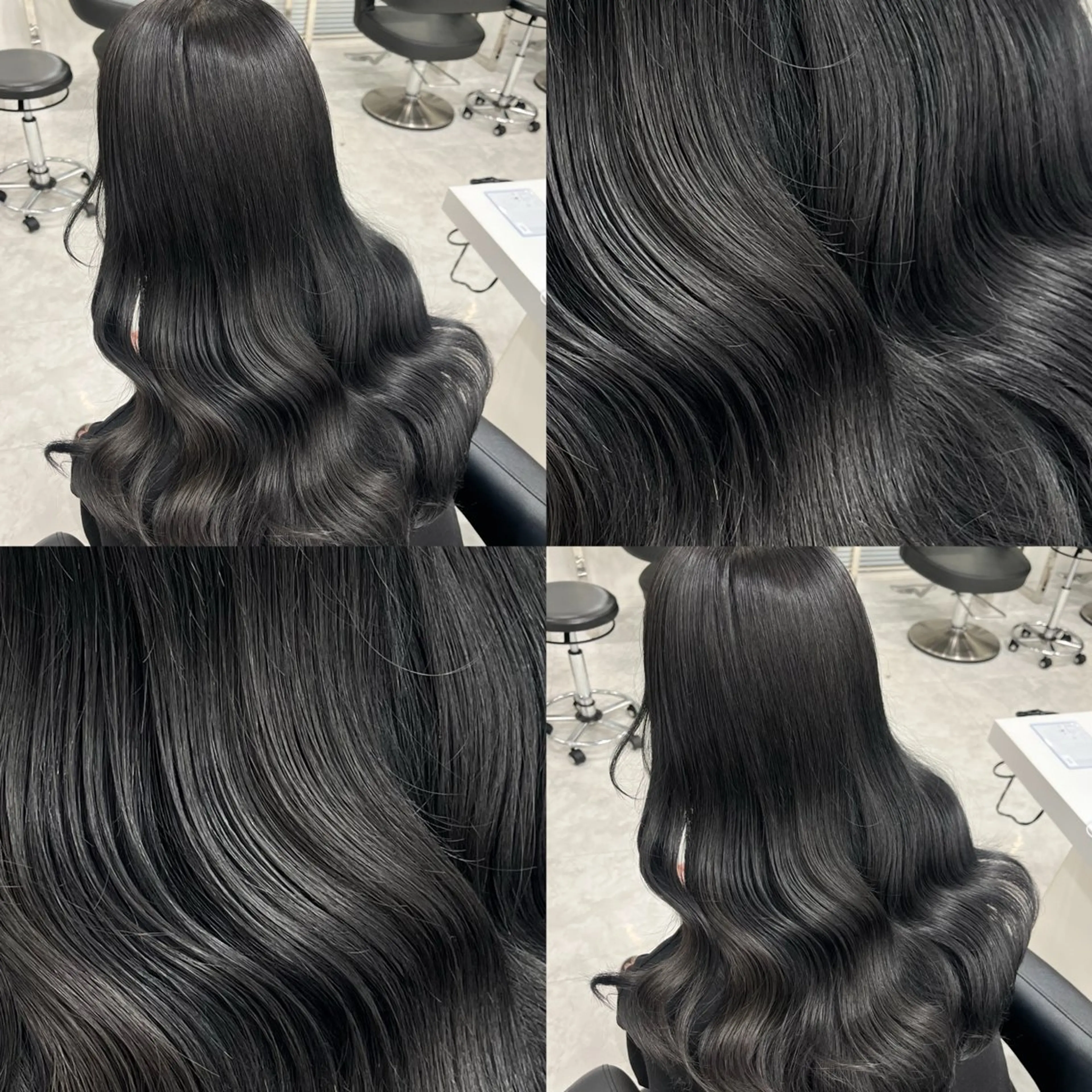 ロング カラー 黒髪 ブルーカラー ブルーブラック 髪質改善 トリートメント ブリーチなし特化 美容師💖SAE💖のヘアスタイル