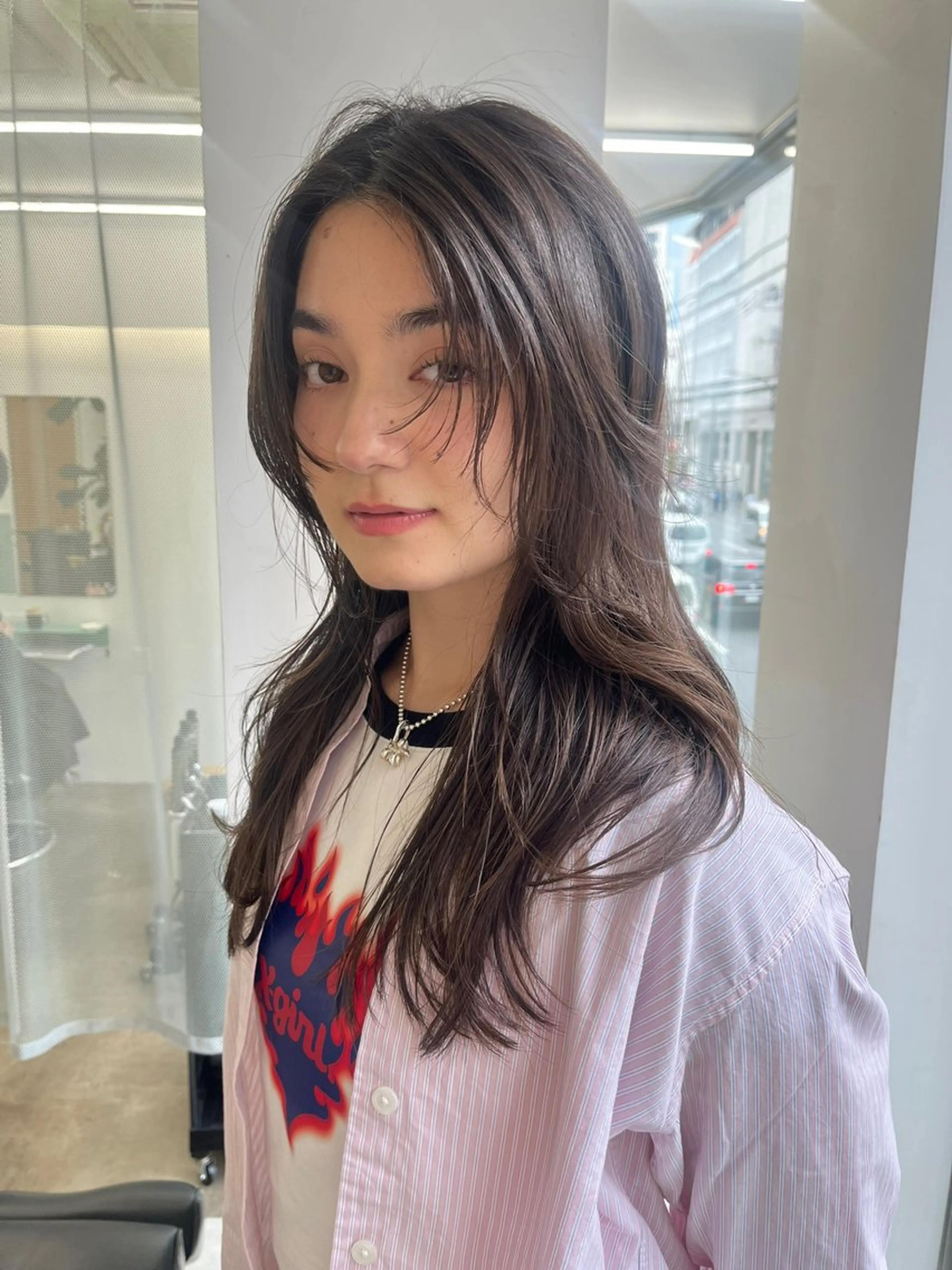 ロング カット レイヤー/ケアパーマ /ニュアンス/モードのヘアスタイル