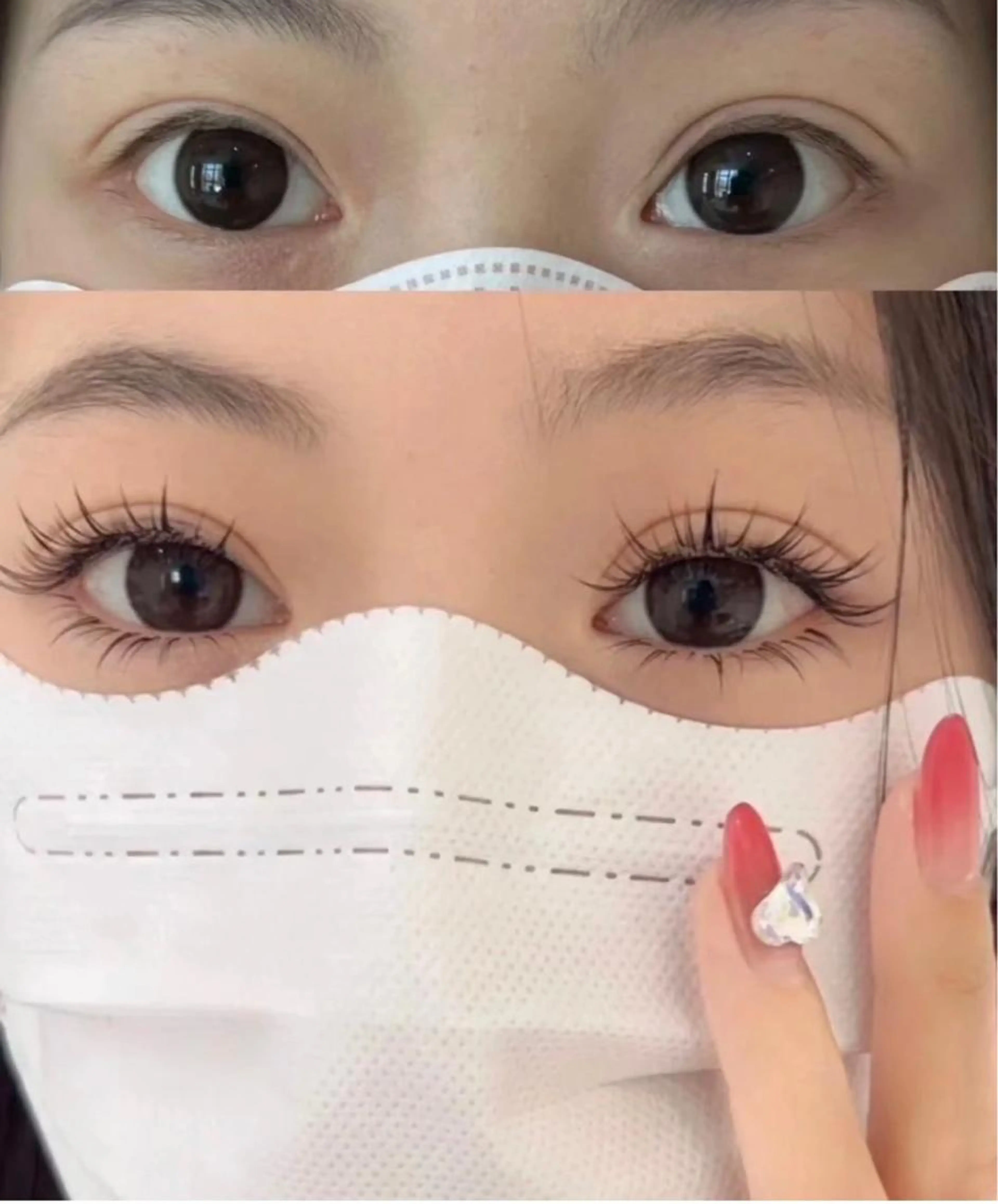 LED上まつ毛➕下まつ毛フラットラッシュ140本上下振り分け可能の写真