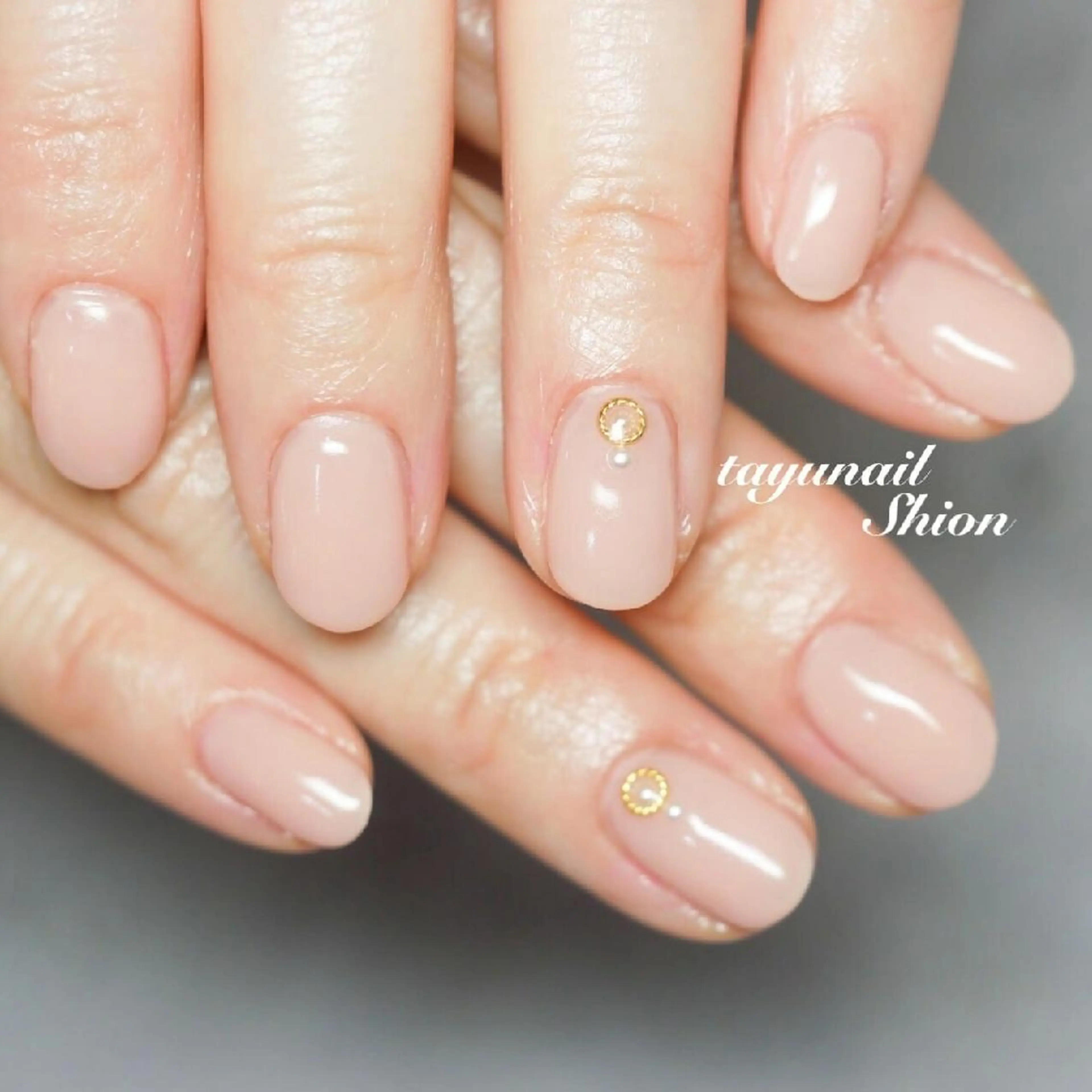 ネイル ブルー ジェルネイル ゴールド パラジェル シンプルネイル ネイルサロン 【たゆnail】のネイルデザイン
