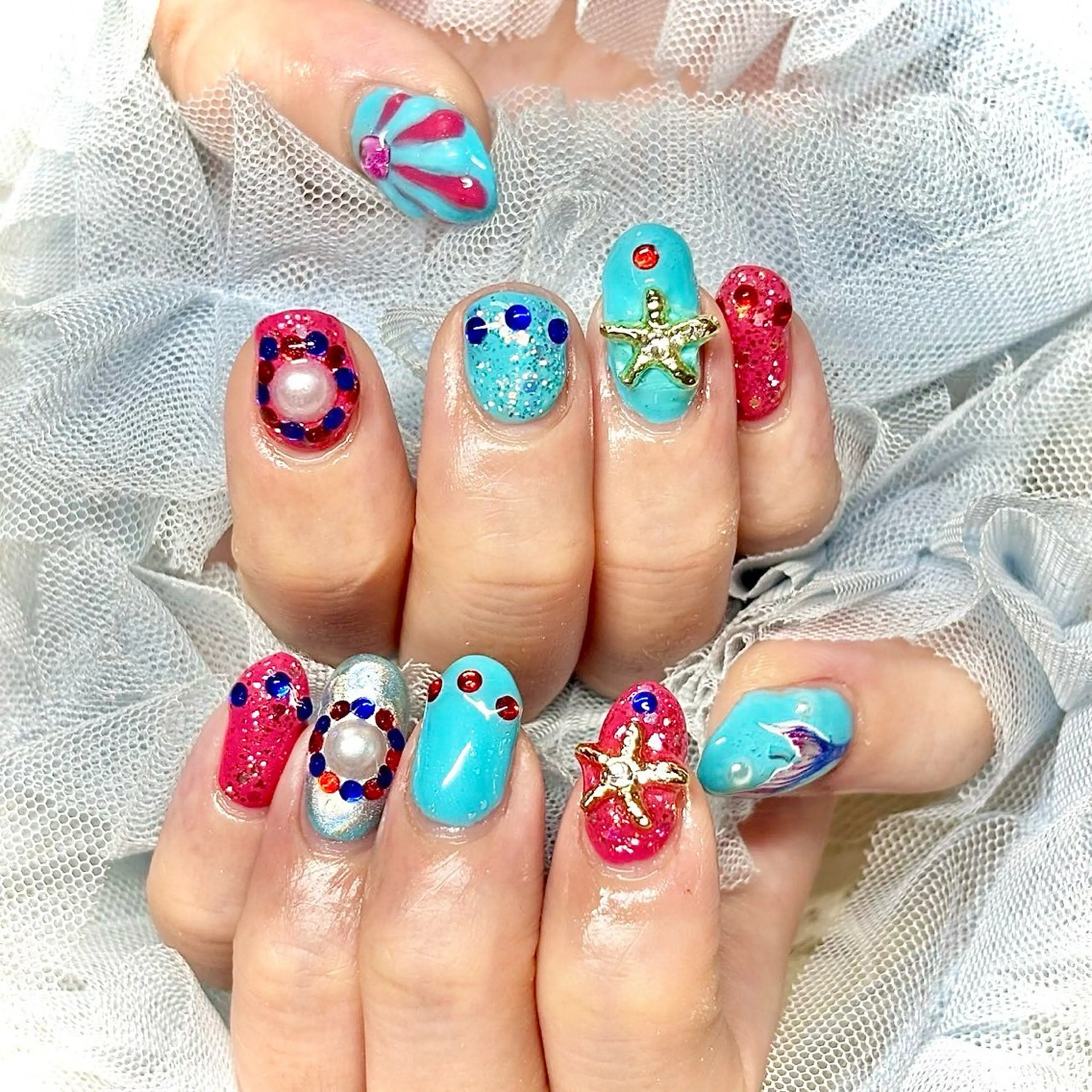 ネイル 韓国ネイル 夏ネイル ワンホンネイル miminon 自宅ネイルサロンのネイルデザイン