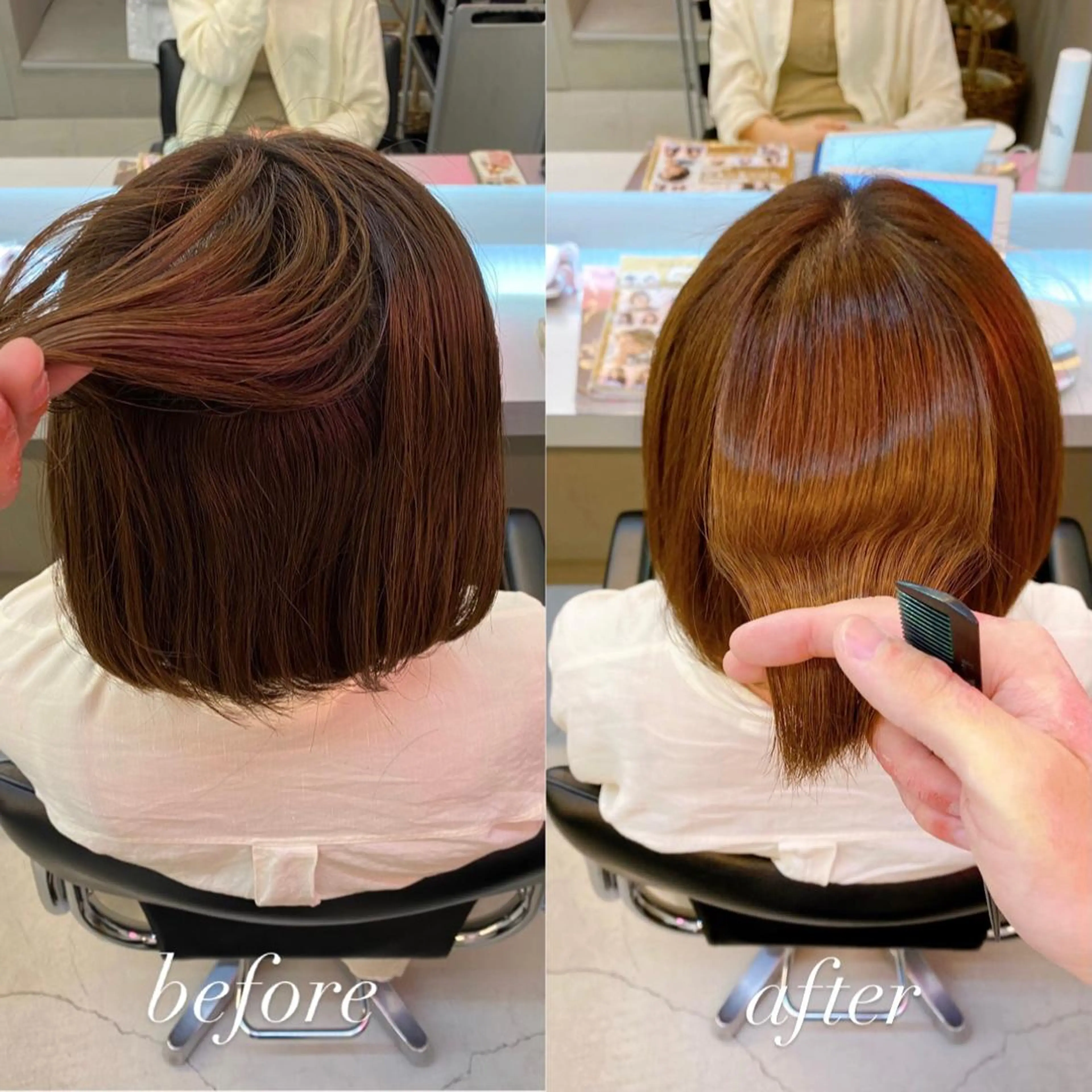 ミディアム 髪質改善 トリートメント カット トリートメント 艶髪と透明感を ‼️/若林のヘアスタイル