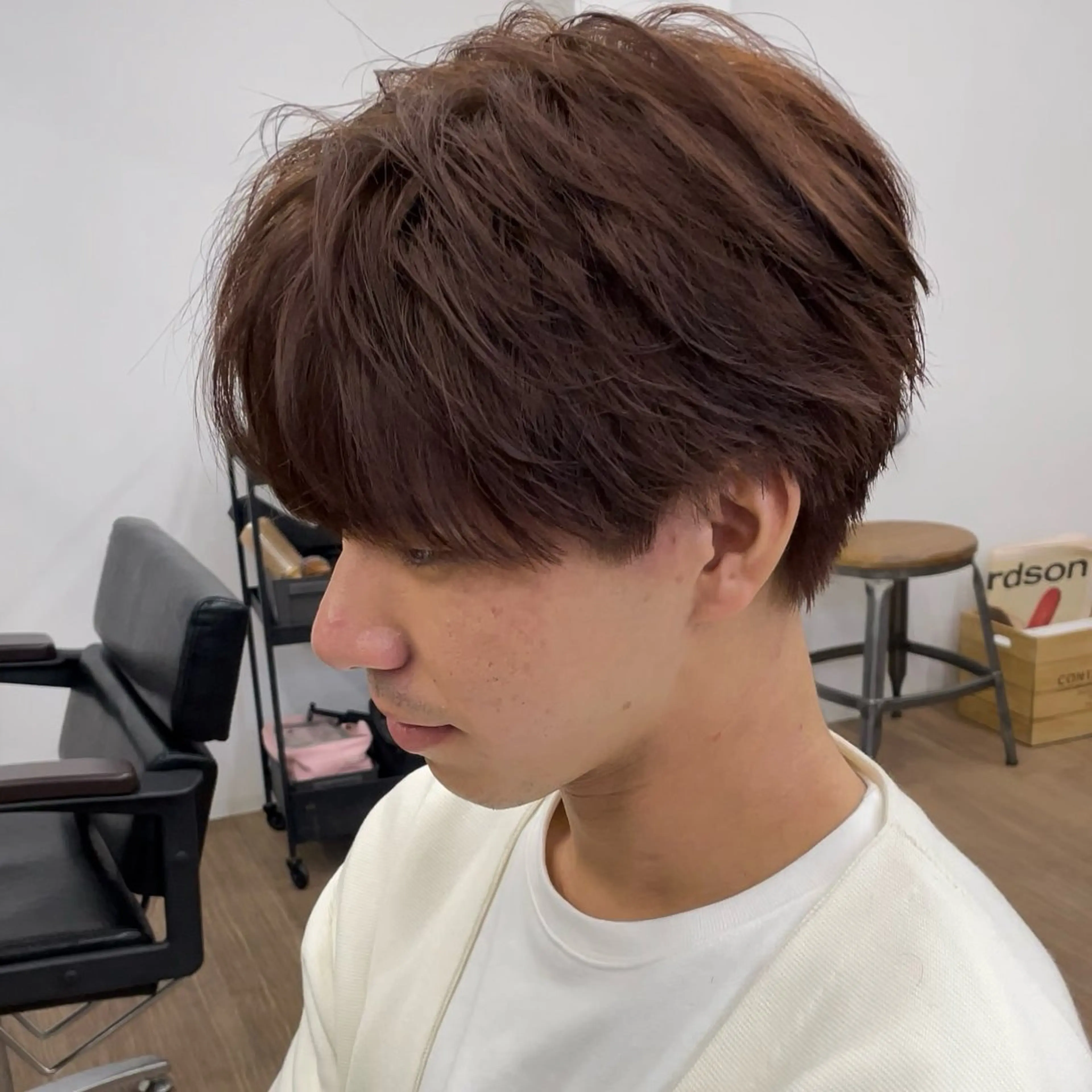 ショート ハイライト 韓国風ヘア レイヤーカット ショートヘア 縮毛矯正 🫧 下島友弥 【メンズ特化美容師】のヘアスタイル