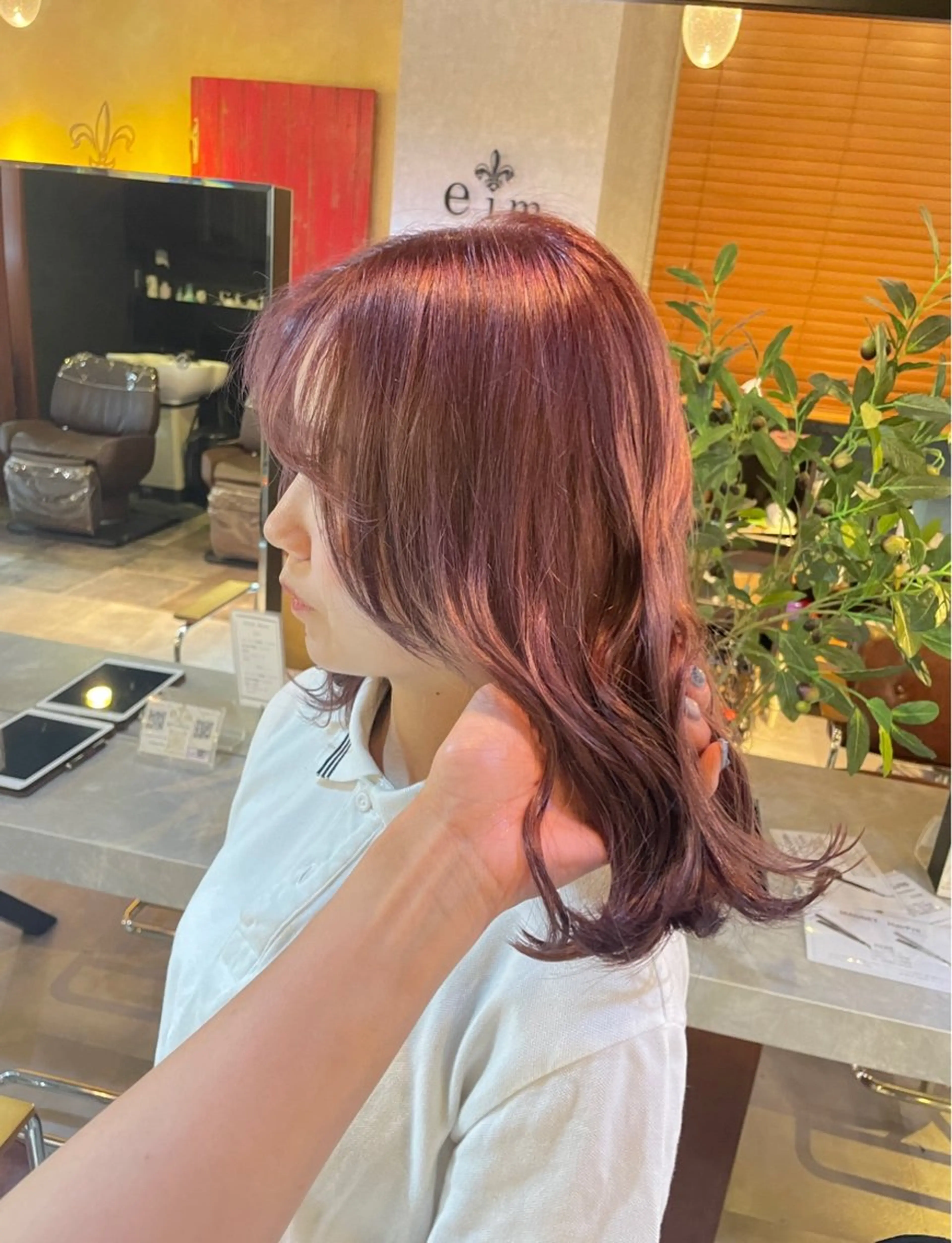 ミディアム カラー ヘアカラー トリートメント eim hair rink 長津田店所属・🫧透明感カラー 🫧しほのヘアスタイル