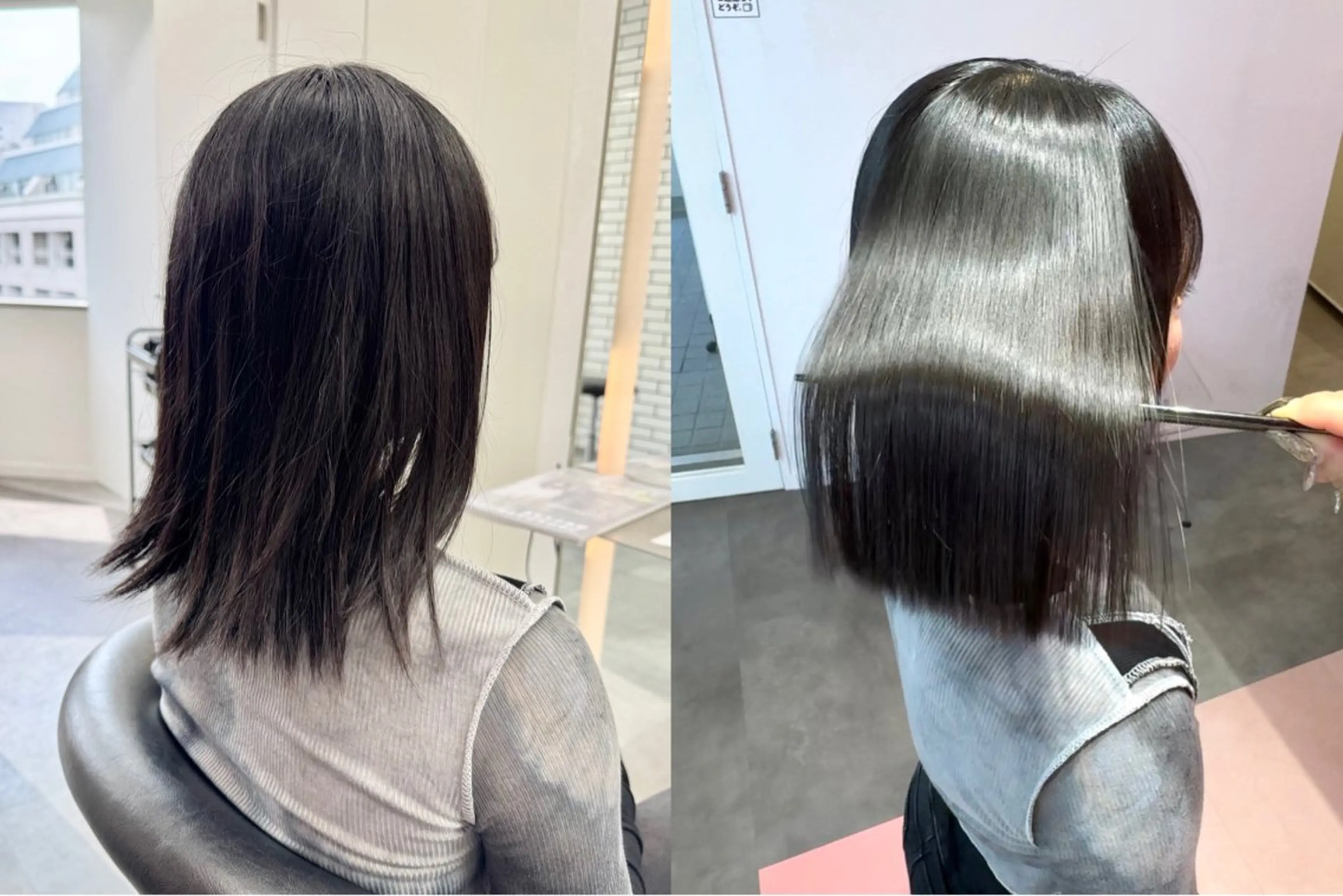 ショート カット 縮毛矯正 トリートメント 莉乃/縮毛矯正/髪質 改善/艶カラーのヘアスタイル