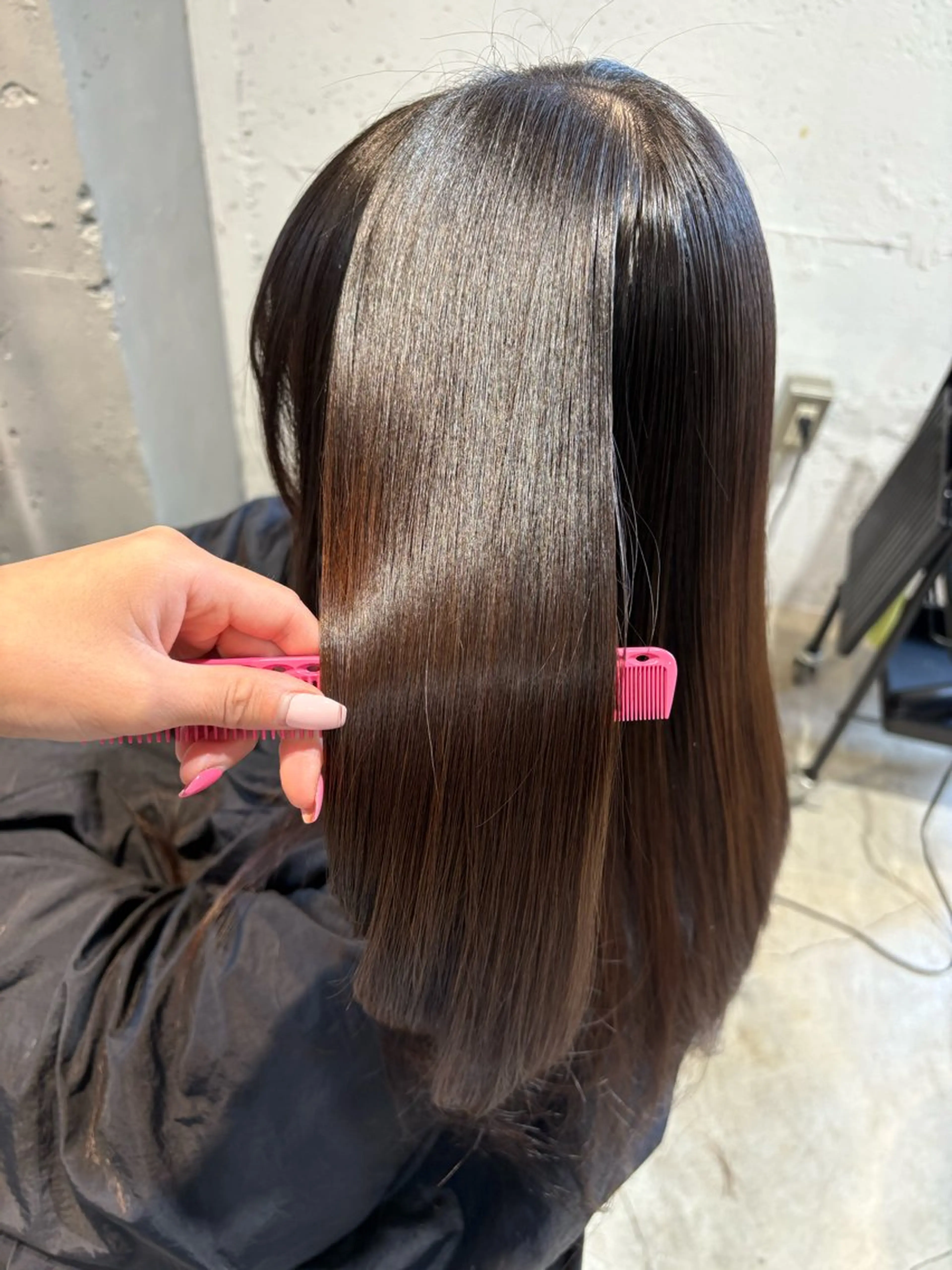 ロング 髪質改善 酸性ストレート カット 縮毛矯正 トリートメント Juna✂️ レイヤー / ボブのヘアスタイル