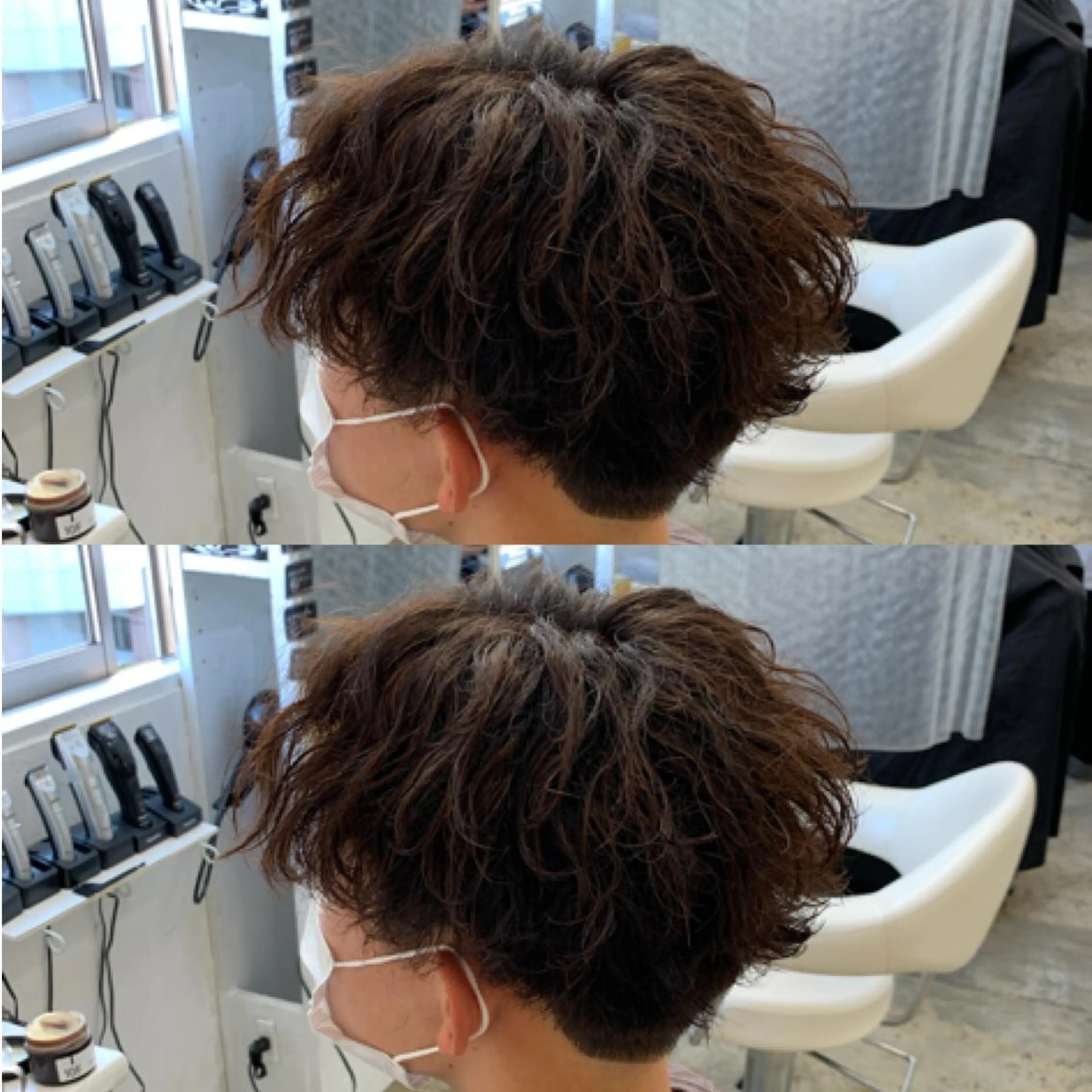ショート パーマ メンズ センターパート メンズパーマ スパイラルパーマ メンズ専門店 店長 小柳 裕夢のヘアスタイル