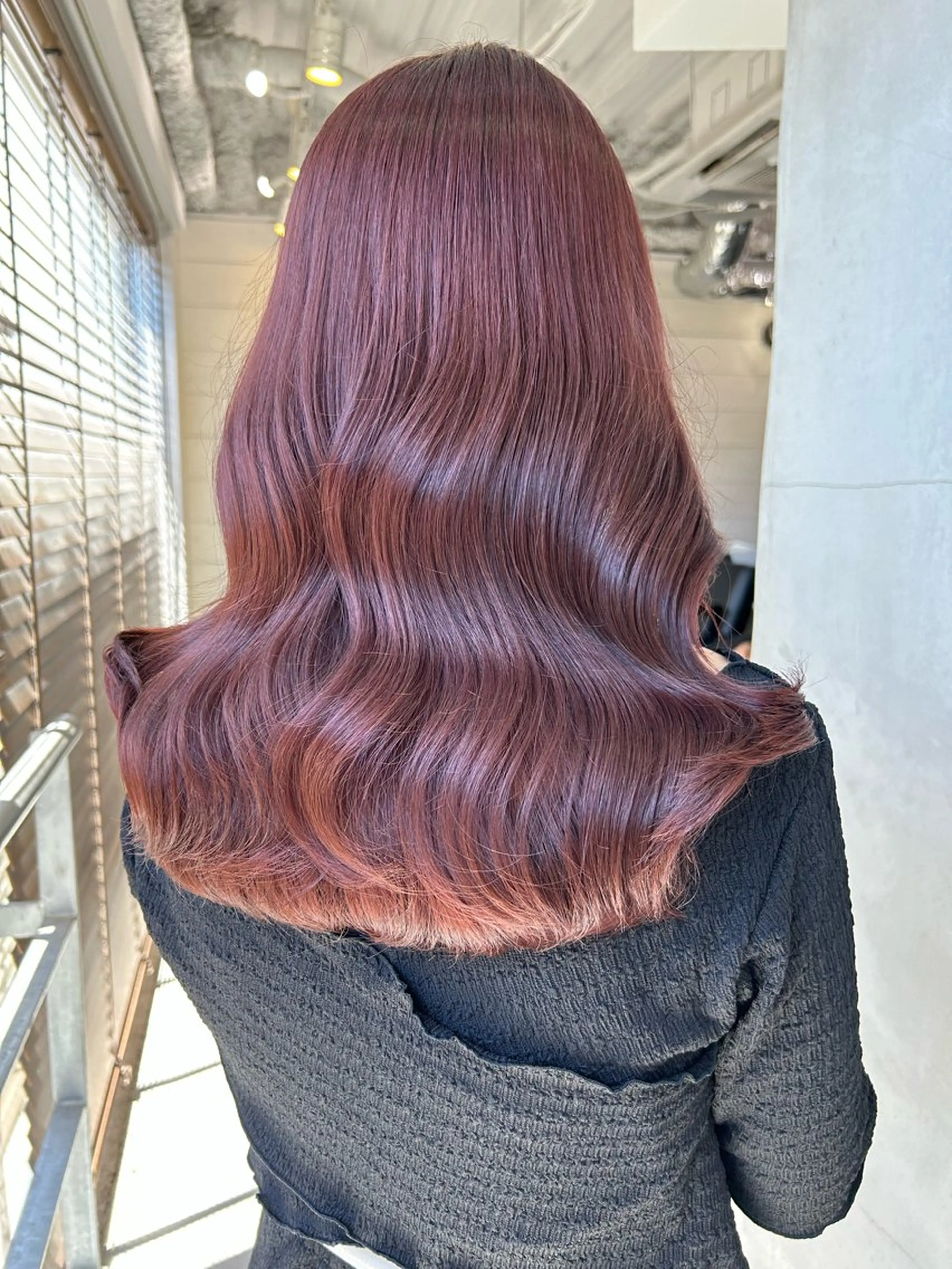 セミロング カラー ブラウンカラー ピンクカラー ピンクブラウン ヘアカラー 🧸艶々韓国ヘア 🧁mizunaのヘアスタイル