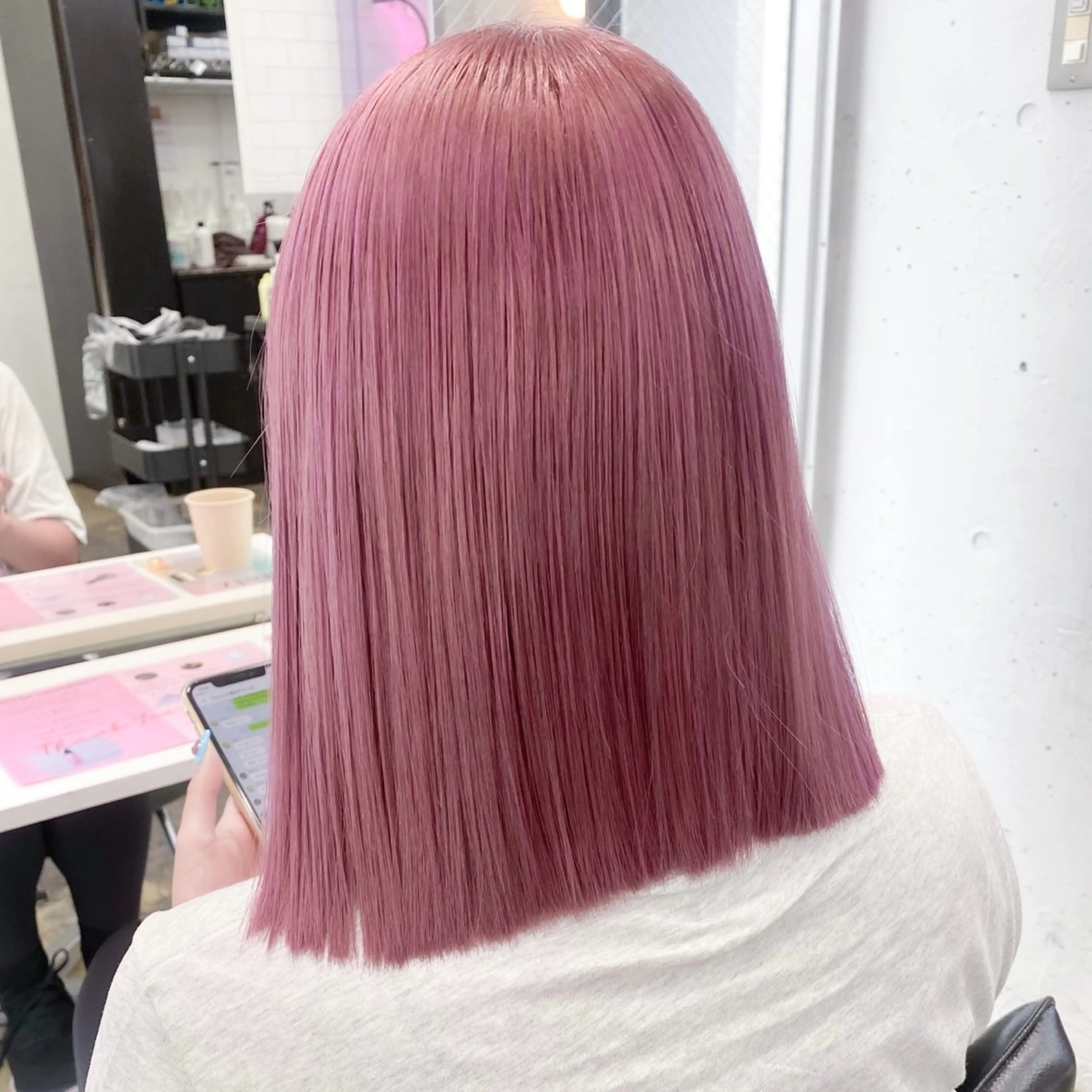 セミロング カラー ヘアアレンジ 💗💗韓国レイヤー yu-ki💗💗のヘアスタイル