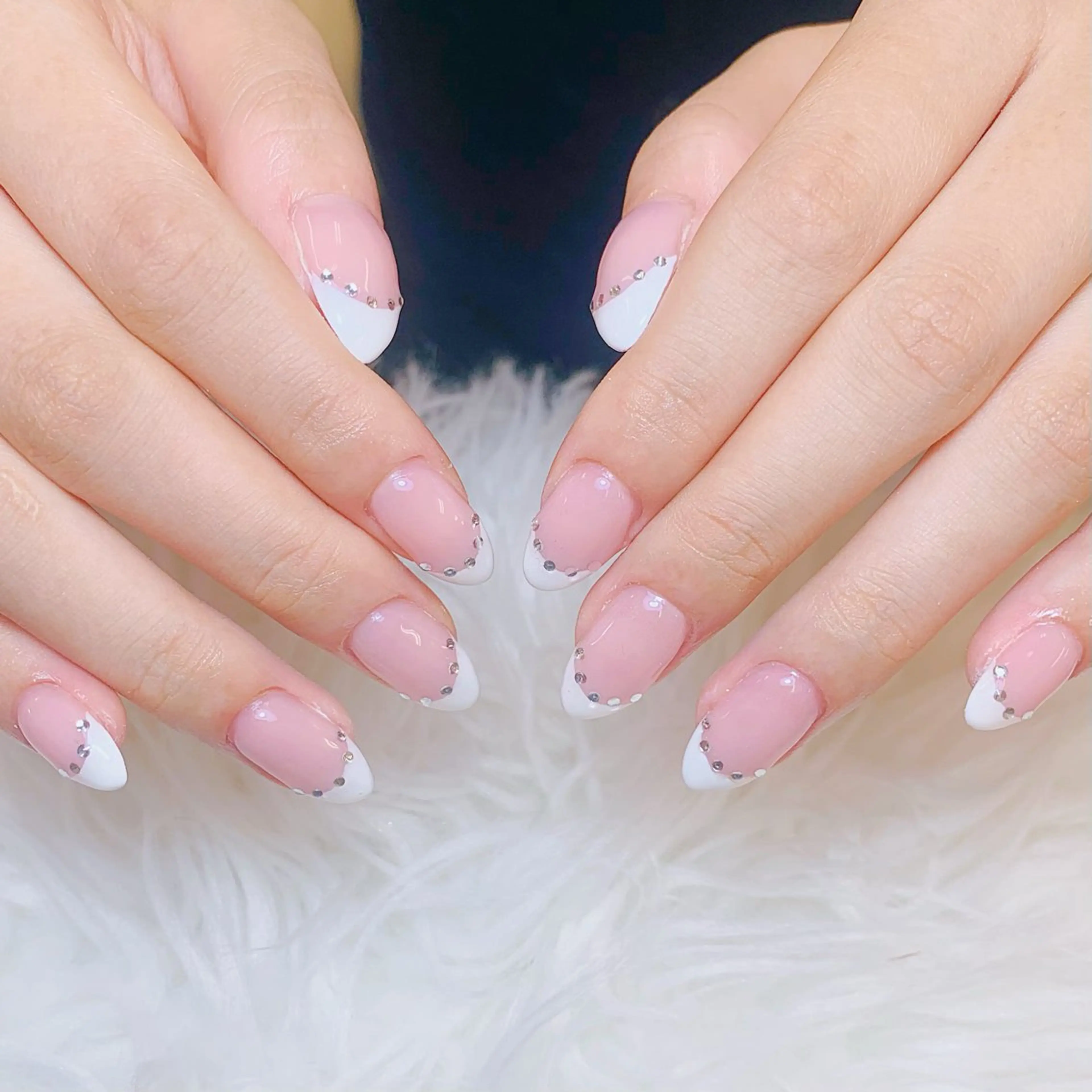 ネイル チークネイル 長さ出し フラッシュネイル フレンチネイル グラデーション ハンドネイル AN NAIL SALONのネイルデザイン