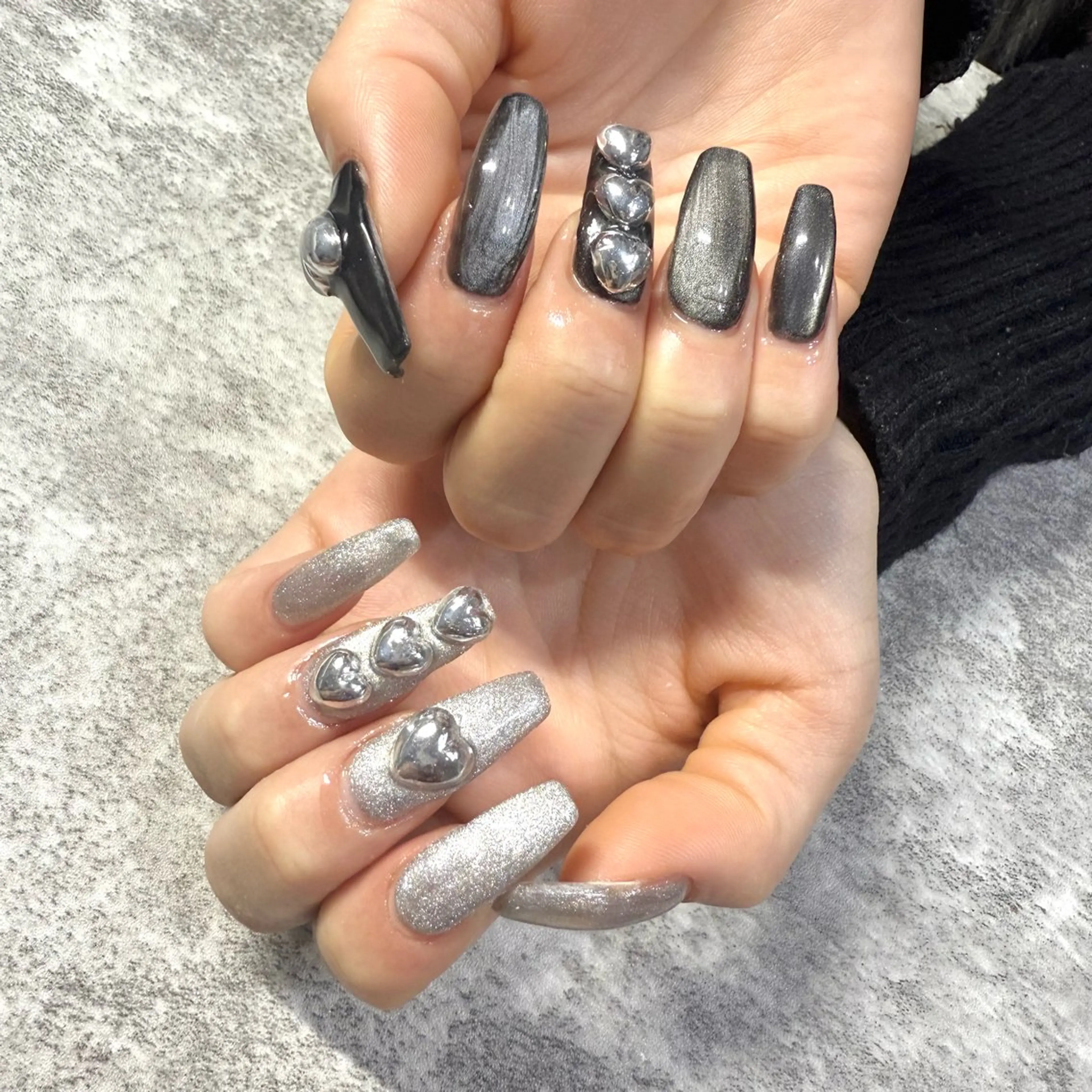 ネイル シルバー ハンドネイル ★Rinail... .のネイルデザイン