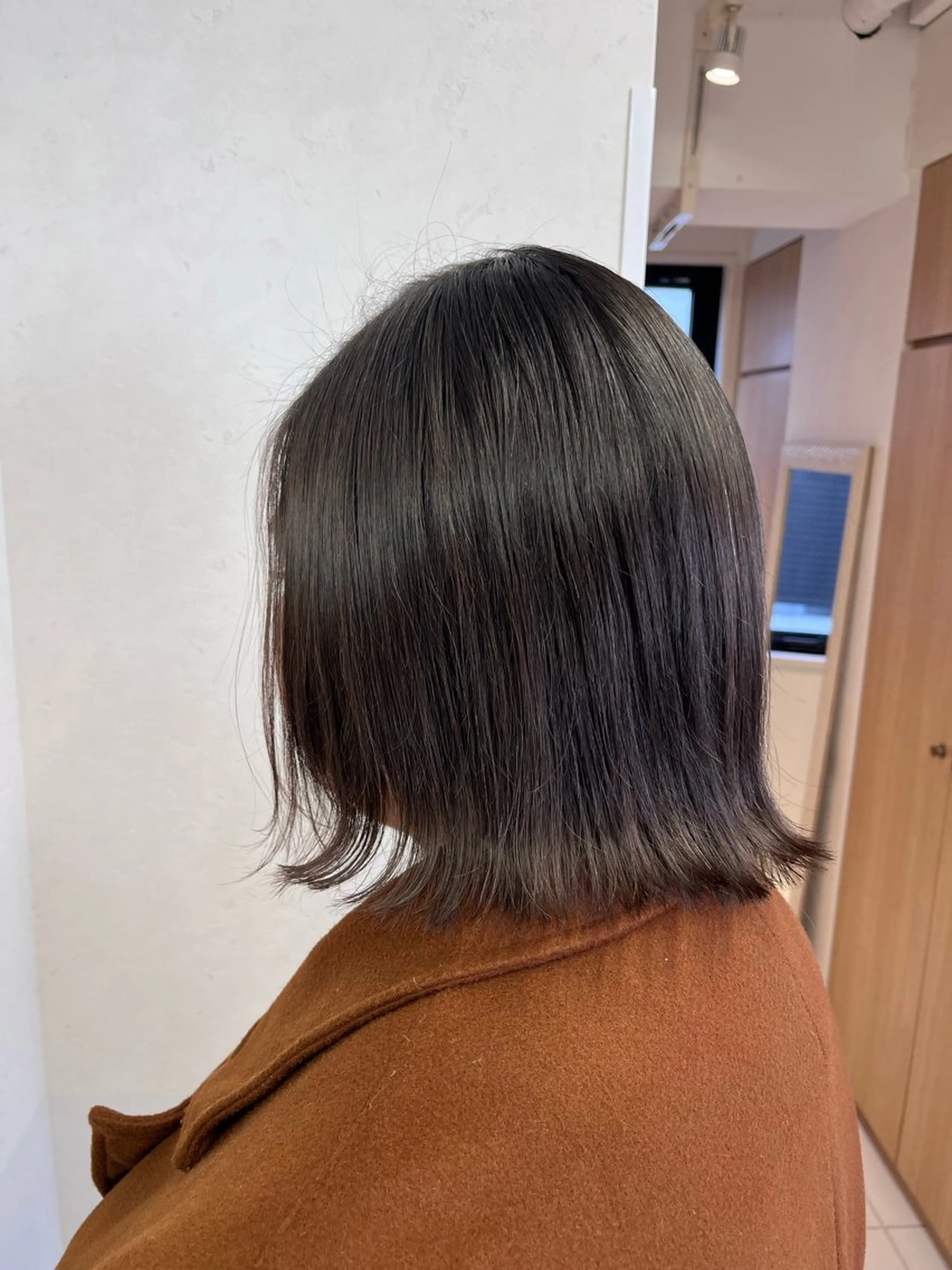 ミディアム 切りっぱなしボブ ボブ 外ハネヘア まつパモデル募集中！ Lia中央林間　由喜のマツエク・マツパデザイン