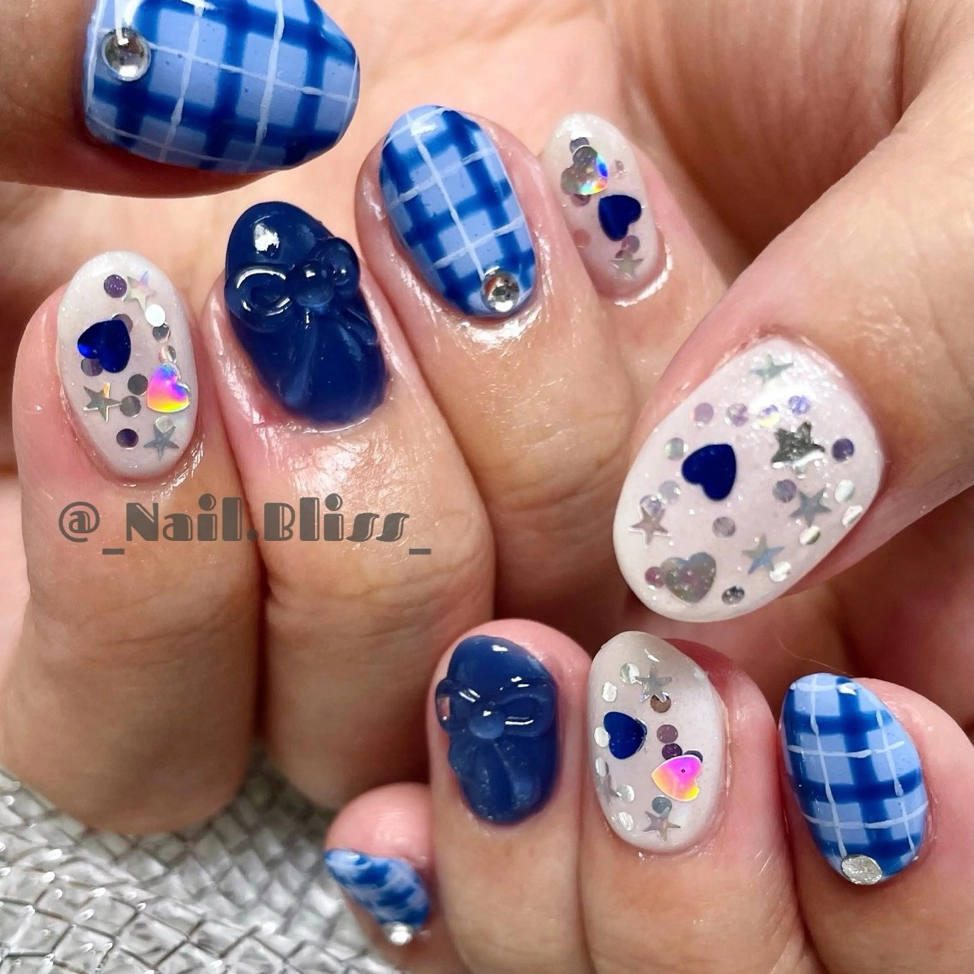 ネイル ブルー ハンドネイル NAIL BLISSのネイルデザイン