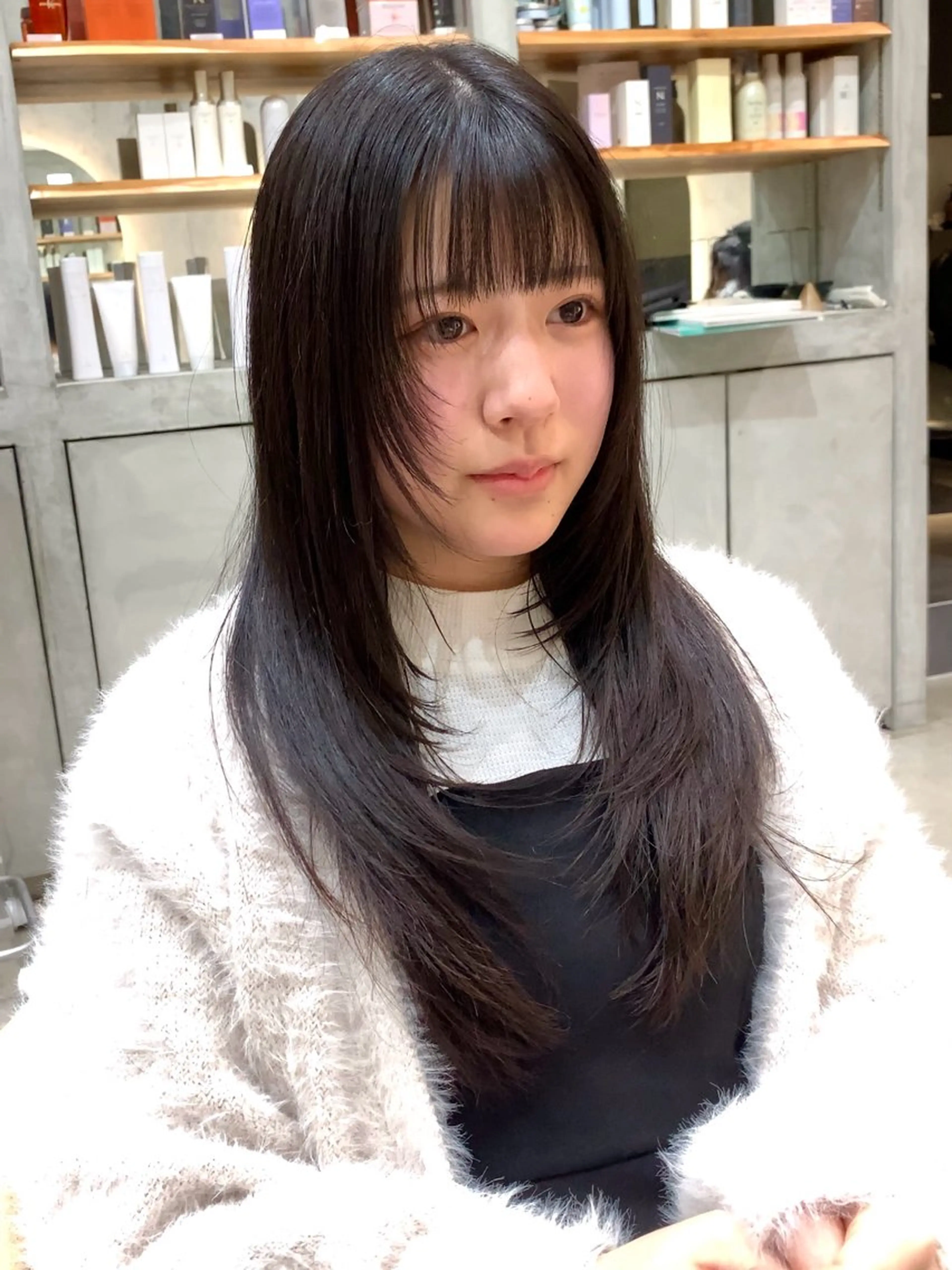 ロング カット 縮毛矯正 ✨コテ巻き風パーマ ✨川合佑哉のヘアスタイル