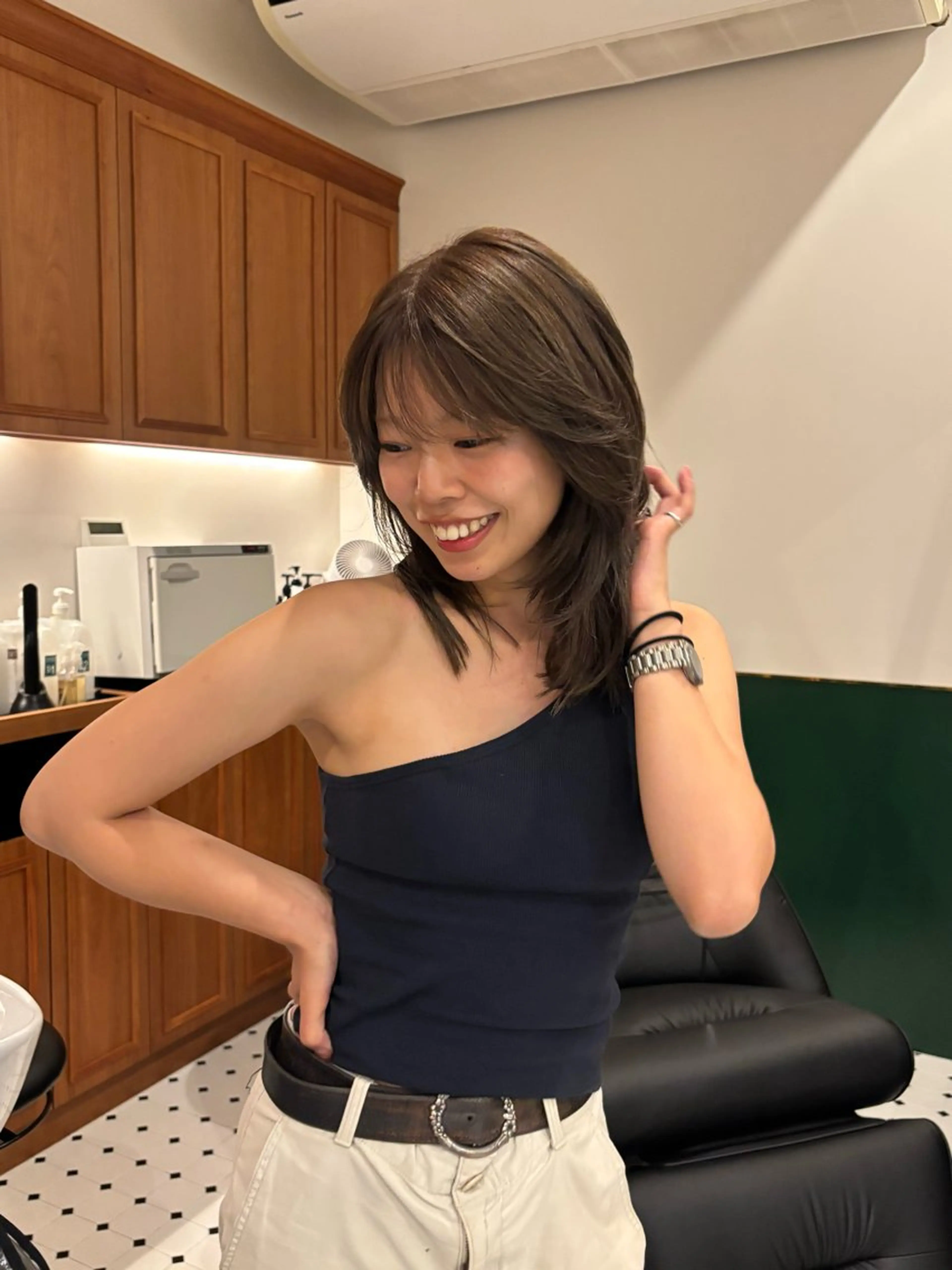 カラー ミディアム 透明感カラー グレージュ SASAnagano 堀内未梨のヘアスタイル