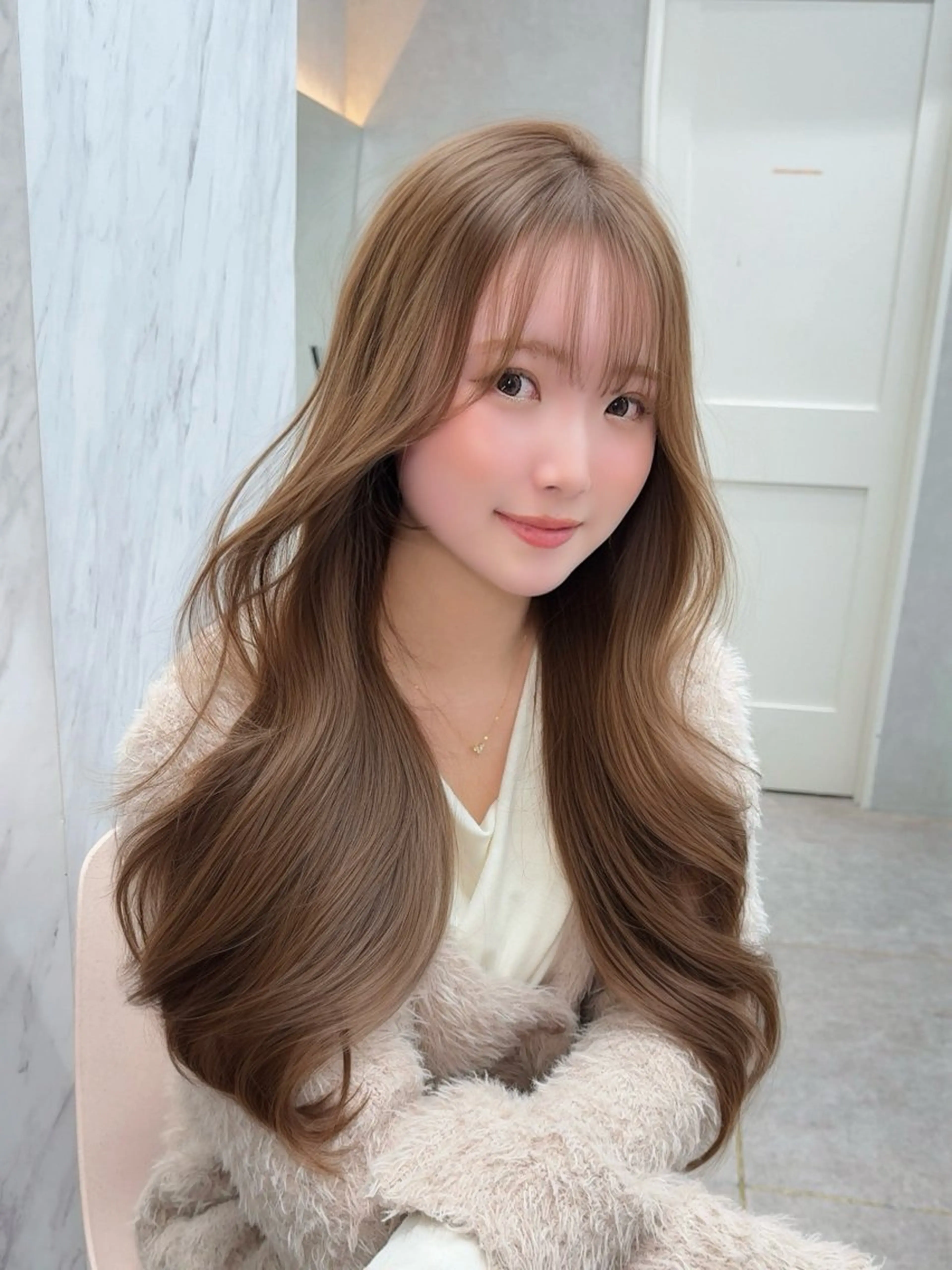 ロング カラー カット ヘアカラー トリートメント ヘアセット レイヤーダブルカラー KYONのヘアスタイル