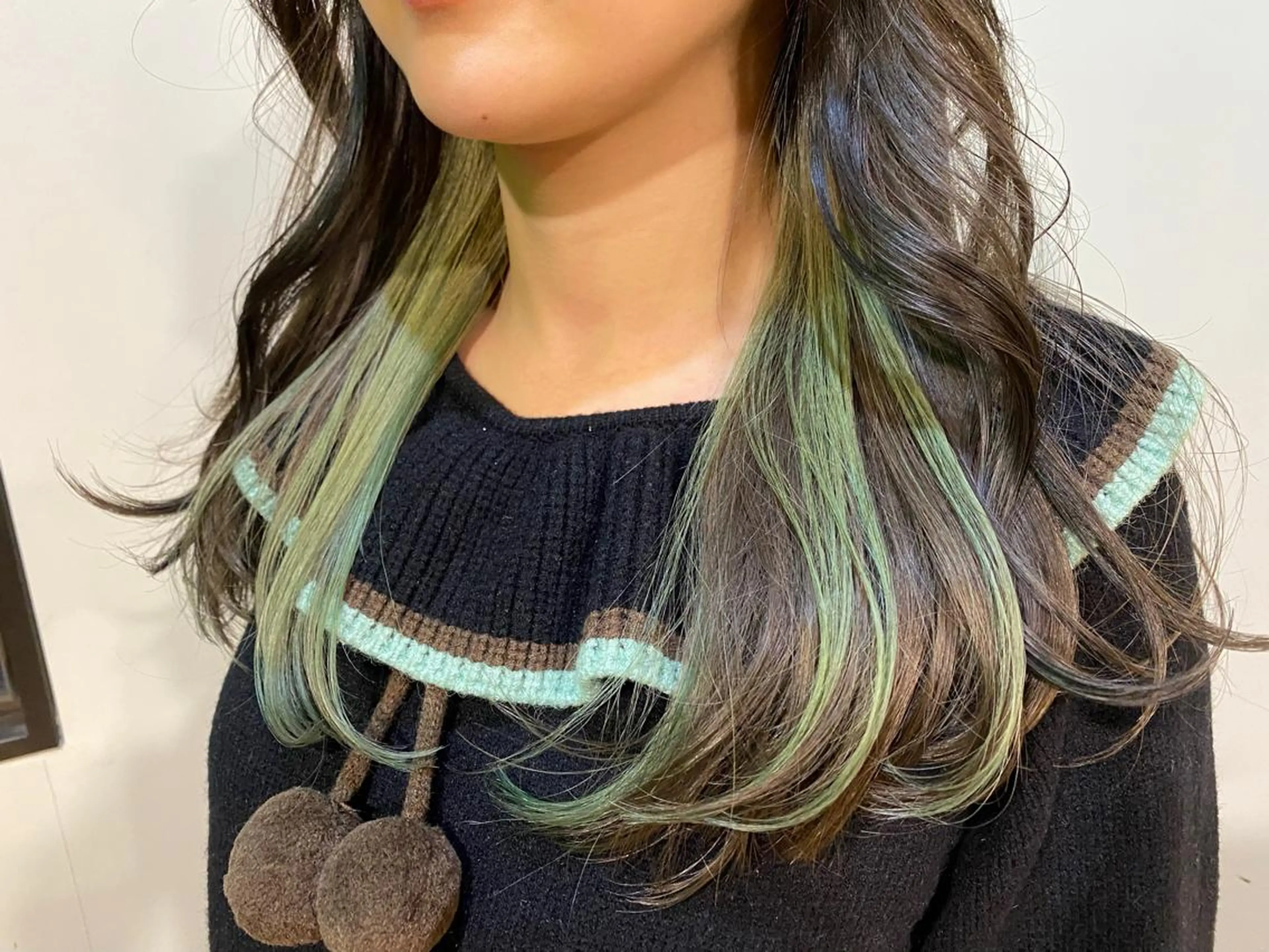 セミロング カラー ブリーチ デザインカラー インナーカラー ボブ ウルフカット ヘアカラー 🌈デザインヘア職人 Kaede🌈のヘアスタイル