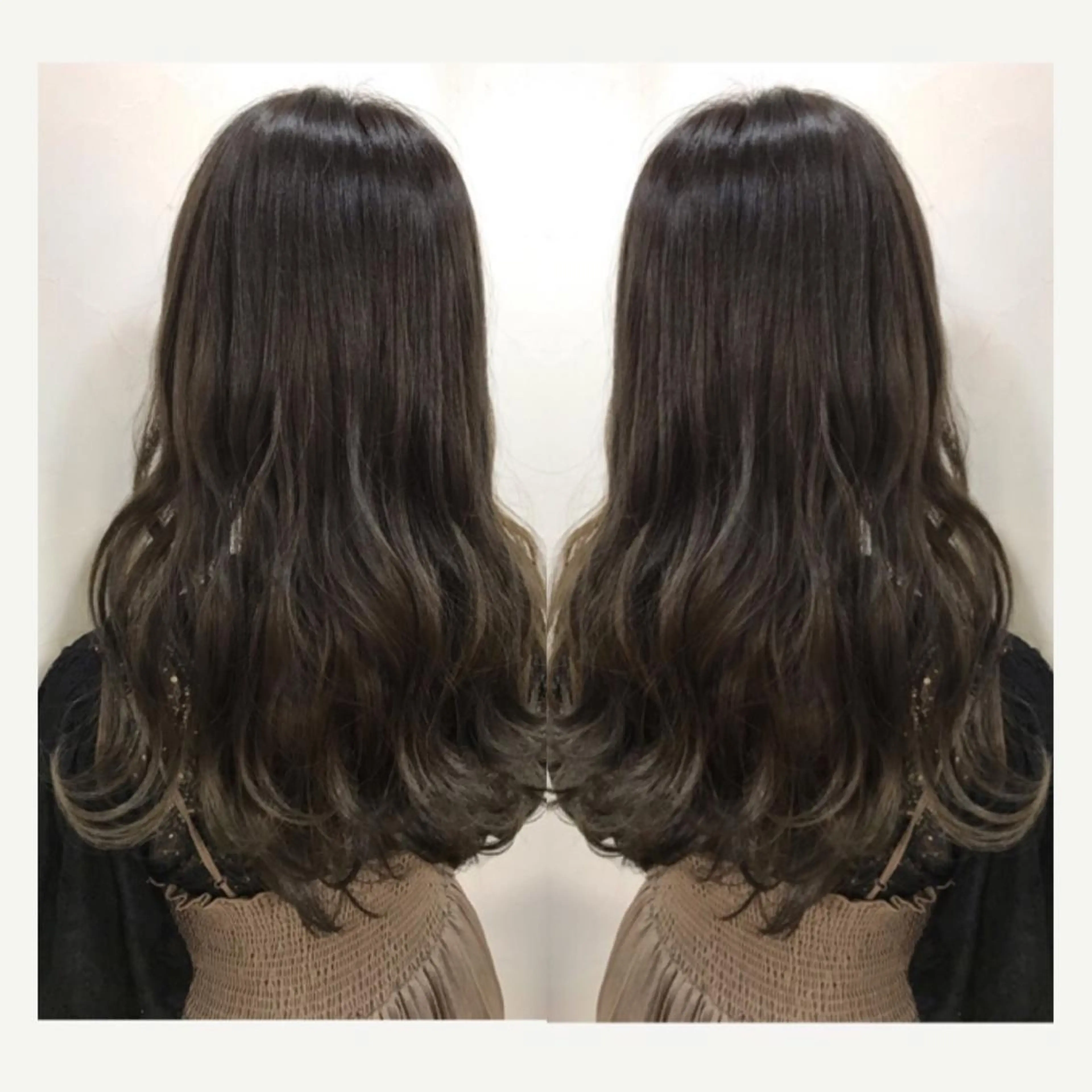 セミロング カラー アッシュ アッシュグレー yui .のヘアスタイル