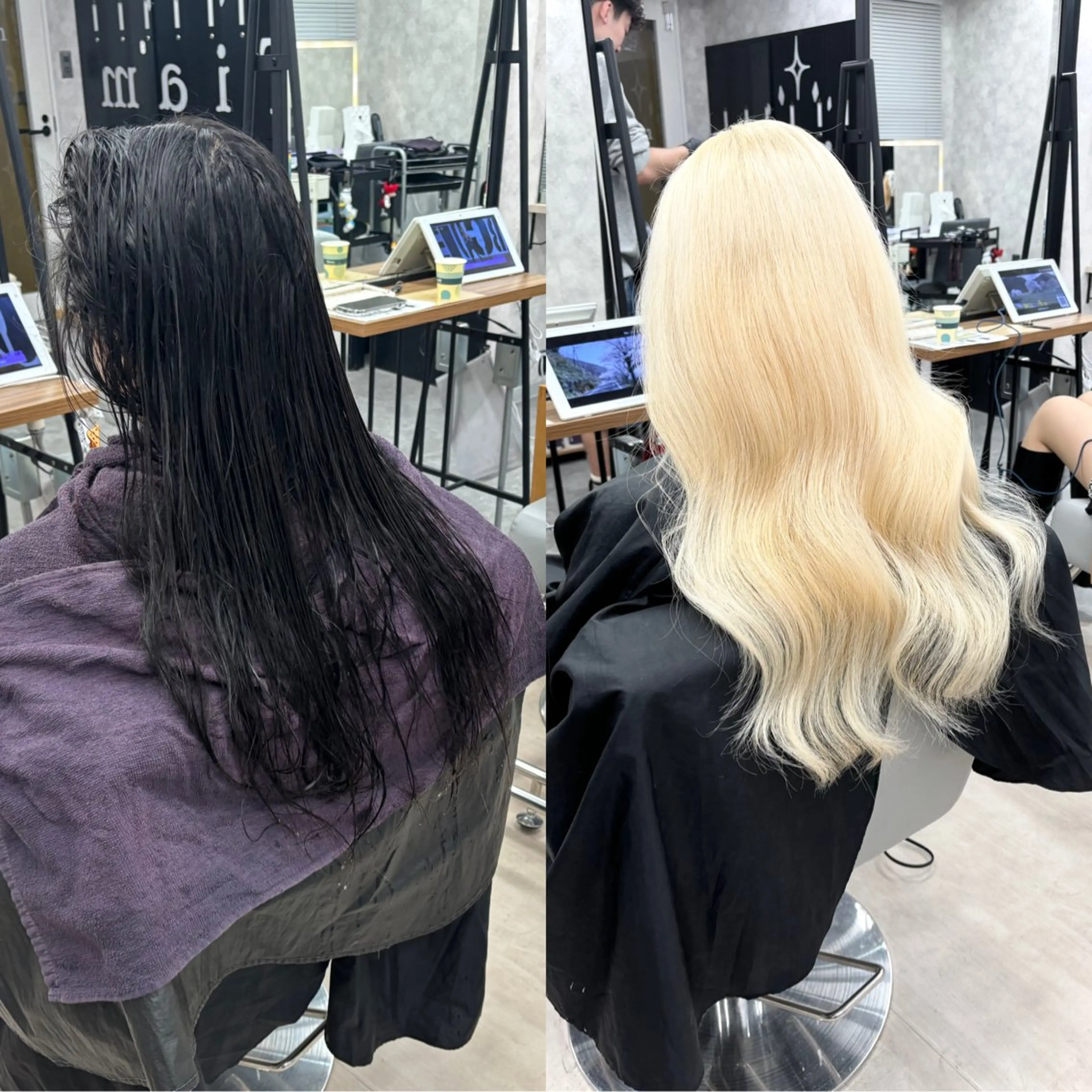 【就活・一時的に黒にしたい方❕黒染め🙅🏻】ハイトーンに戻せるダークトーンカラー➕トリートメントの写真