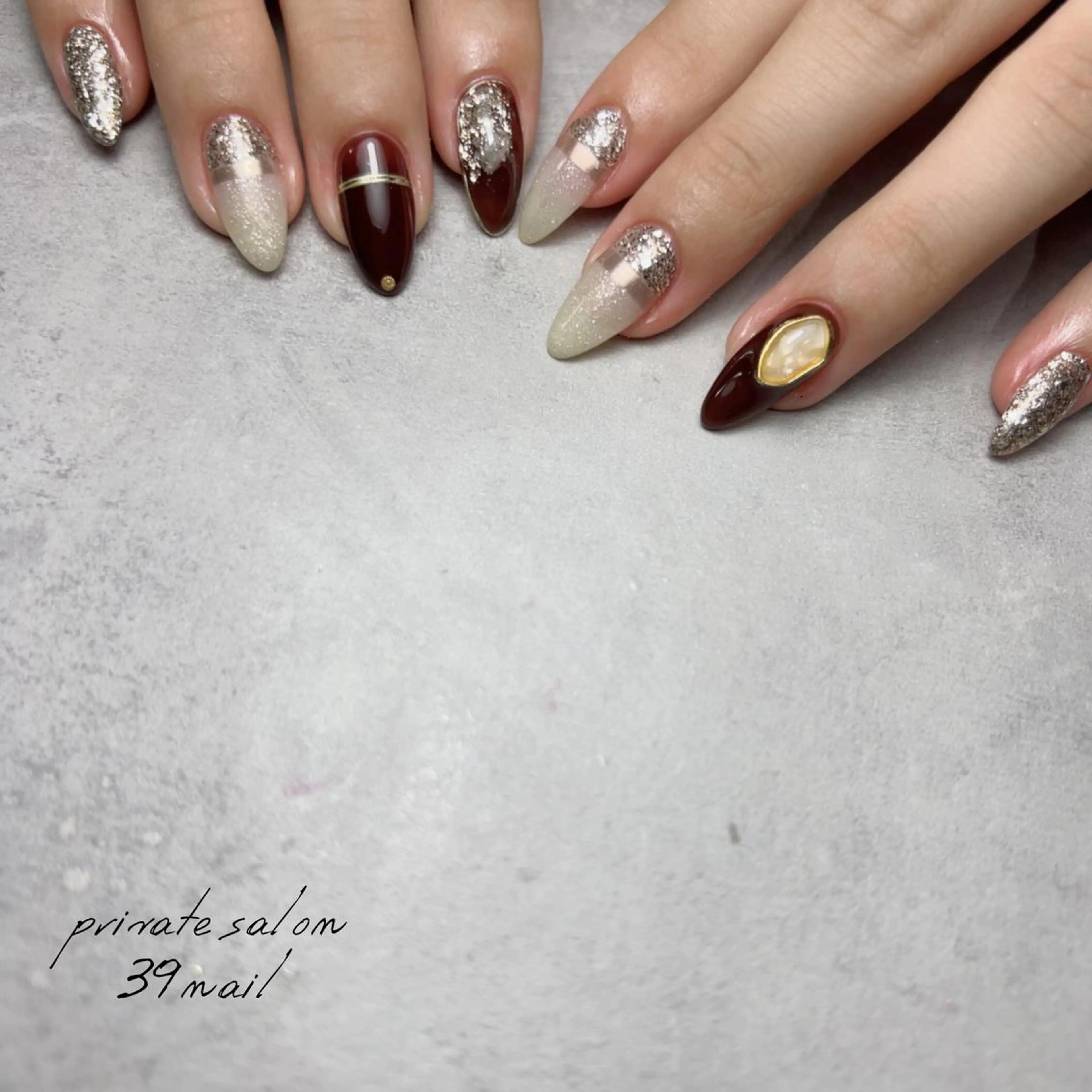 ミディアム ネイル ハンドネイル 京橋 【39nail】のネイルデザイン