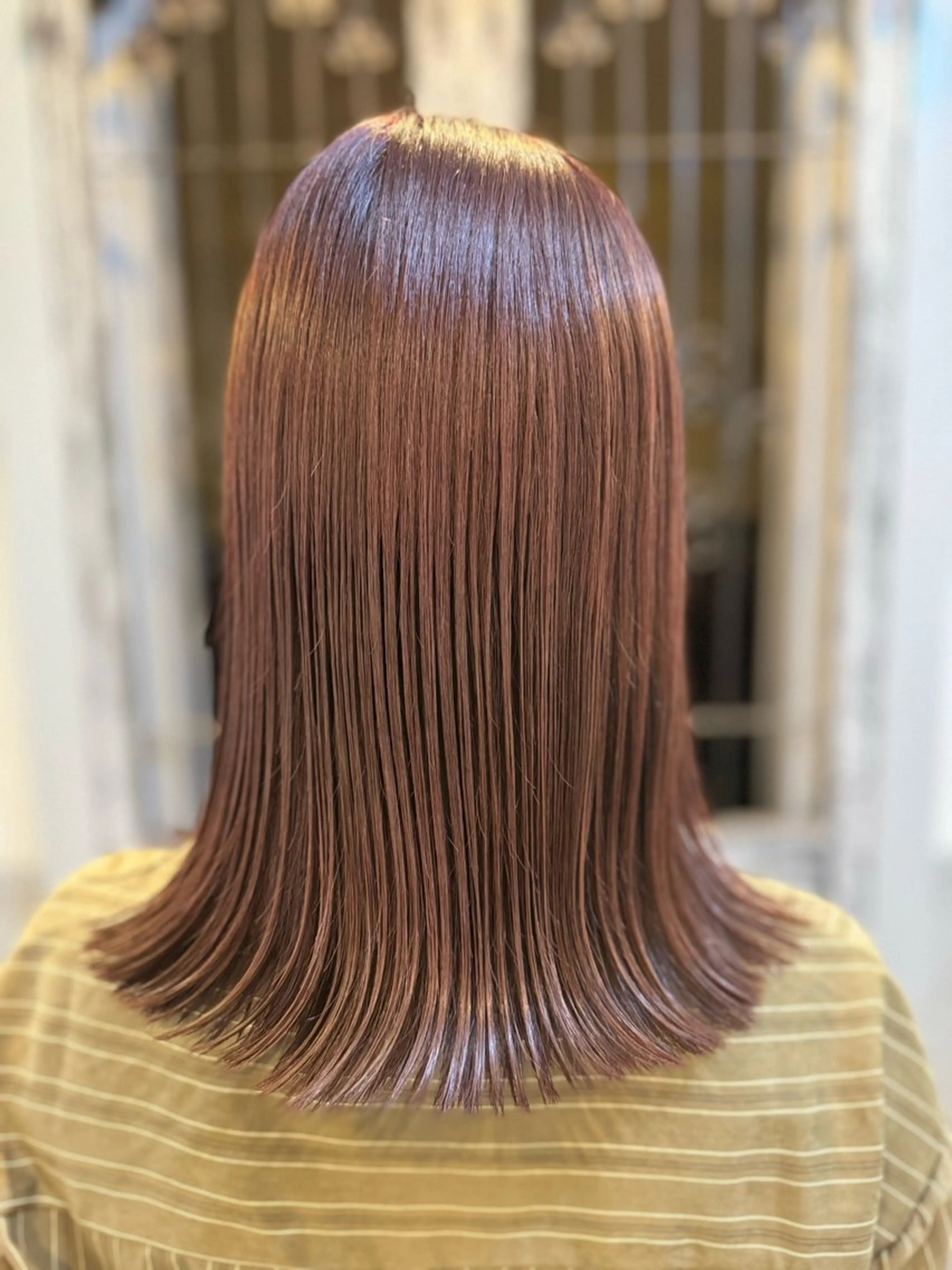 カラー ベージュカラー ピンクカラー ピンクベージュ 原木 康臣のヘアスタイル