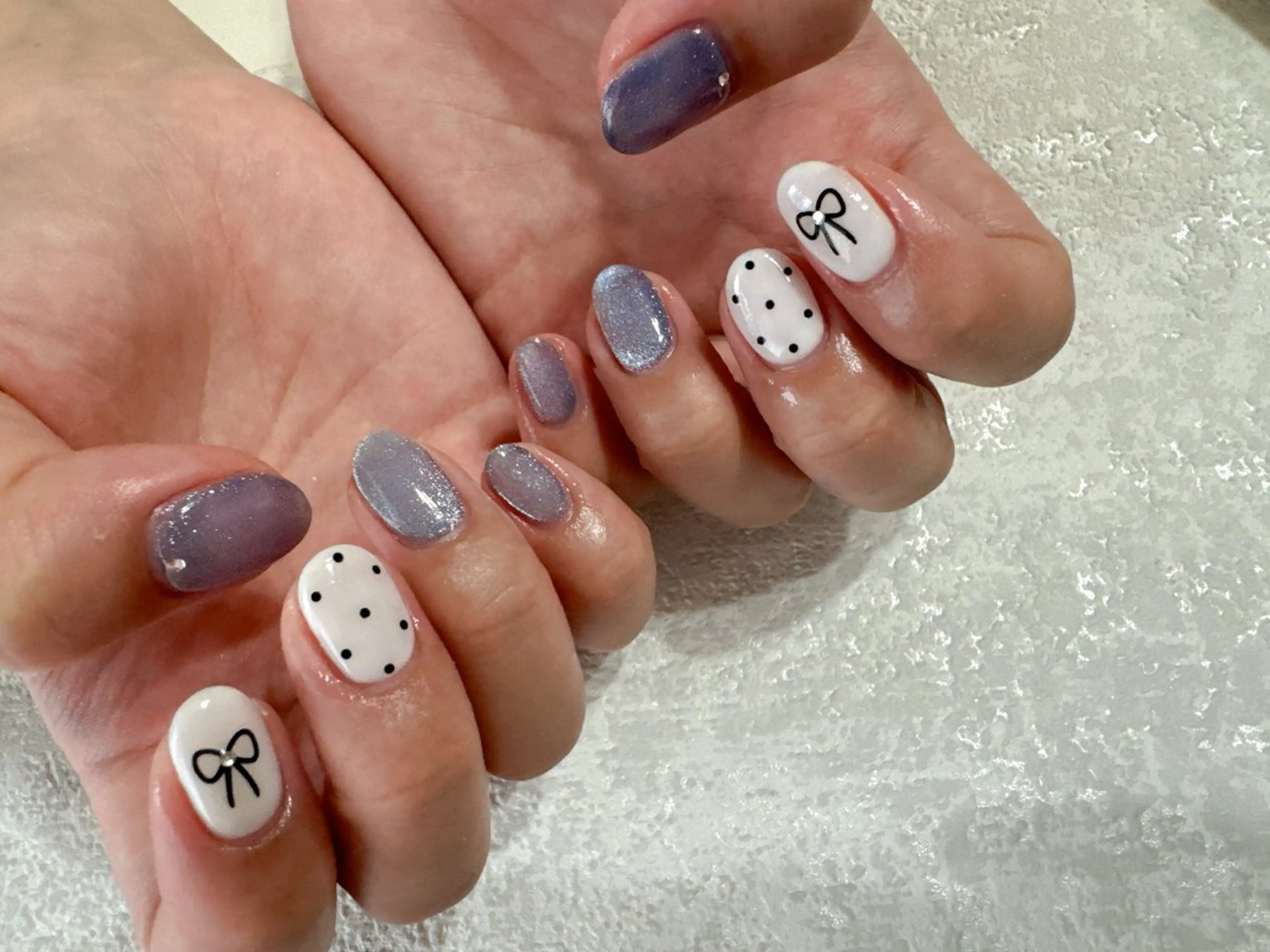 ネイル ジェルネイル マグネットネイル メンズネイル パラジェル リボン ハンドネイル kikinail 溝の口のネイルデザイン