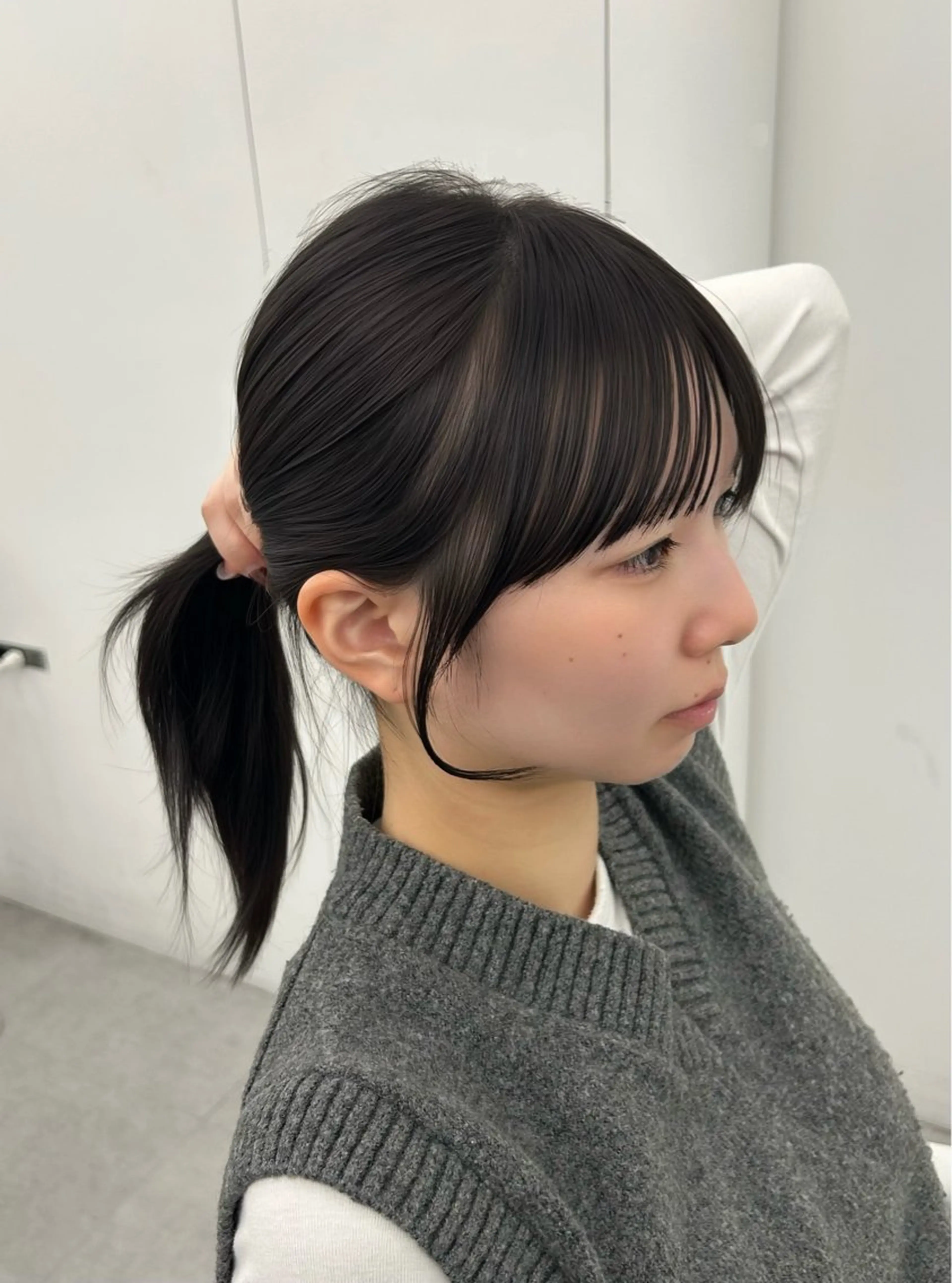 セミロング カラー 顔周りカット カット ヘアカラー トリートメント 韓国ヘア/顔周り ヘアセット/加藤優里のヘアスタイル