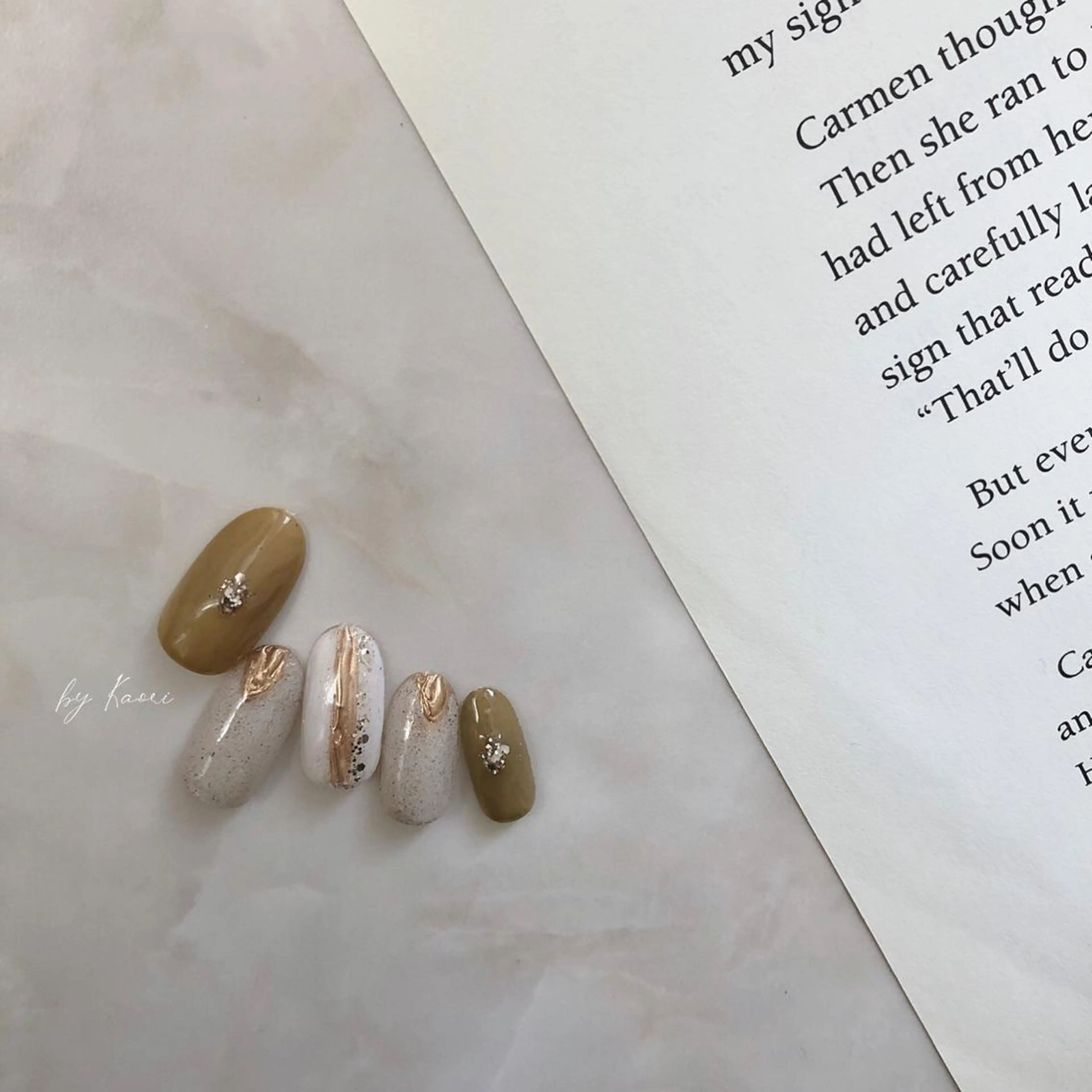 ネイル ブラウン カジュアル フットネイル フレンチネイル ジェルネイル _Defi_ by Kaoriのネイルデザイン