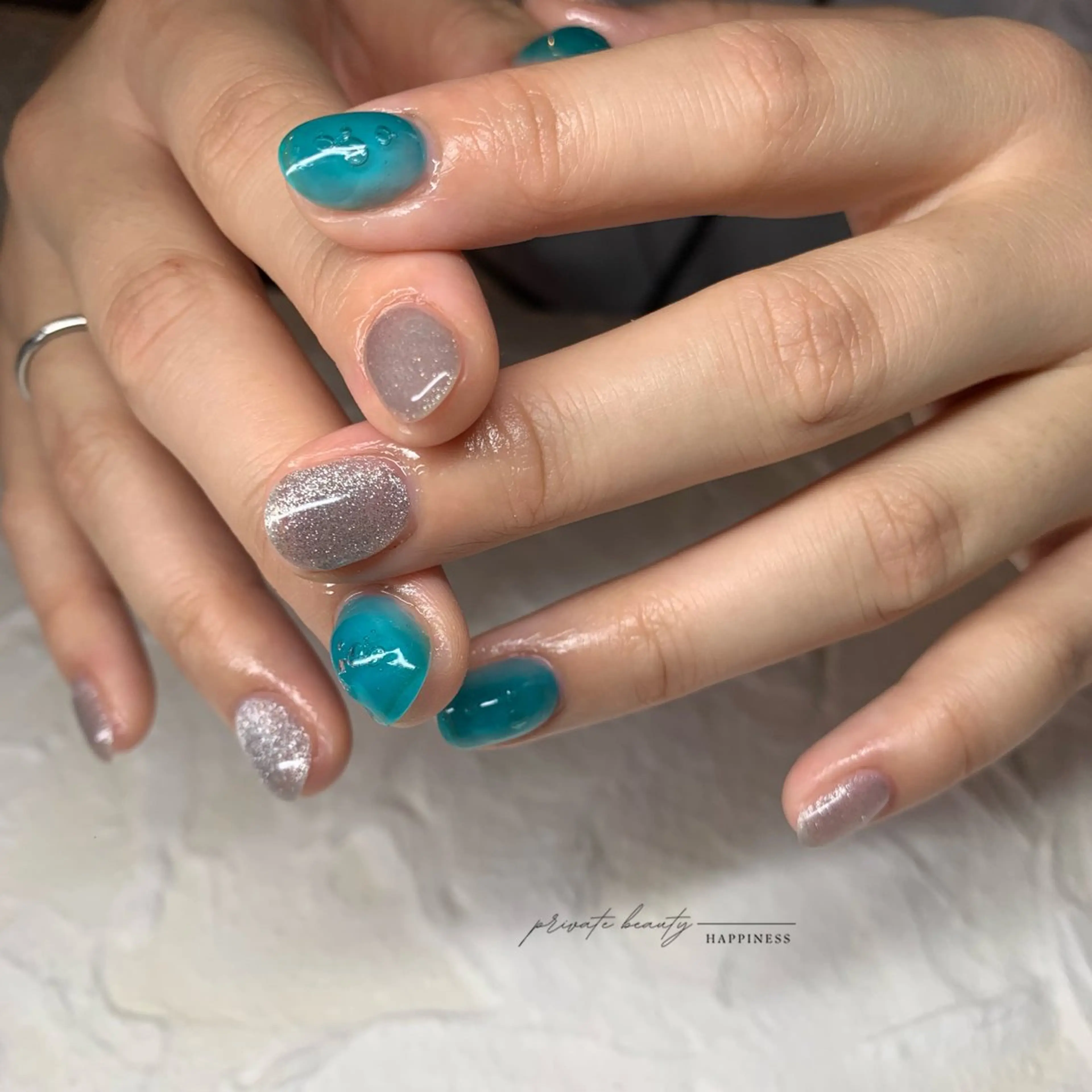 ネイル マグネットネイル 夏ネイル happiness nailのネイルデザイン