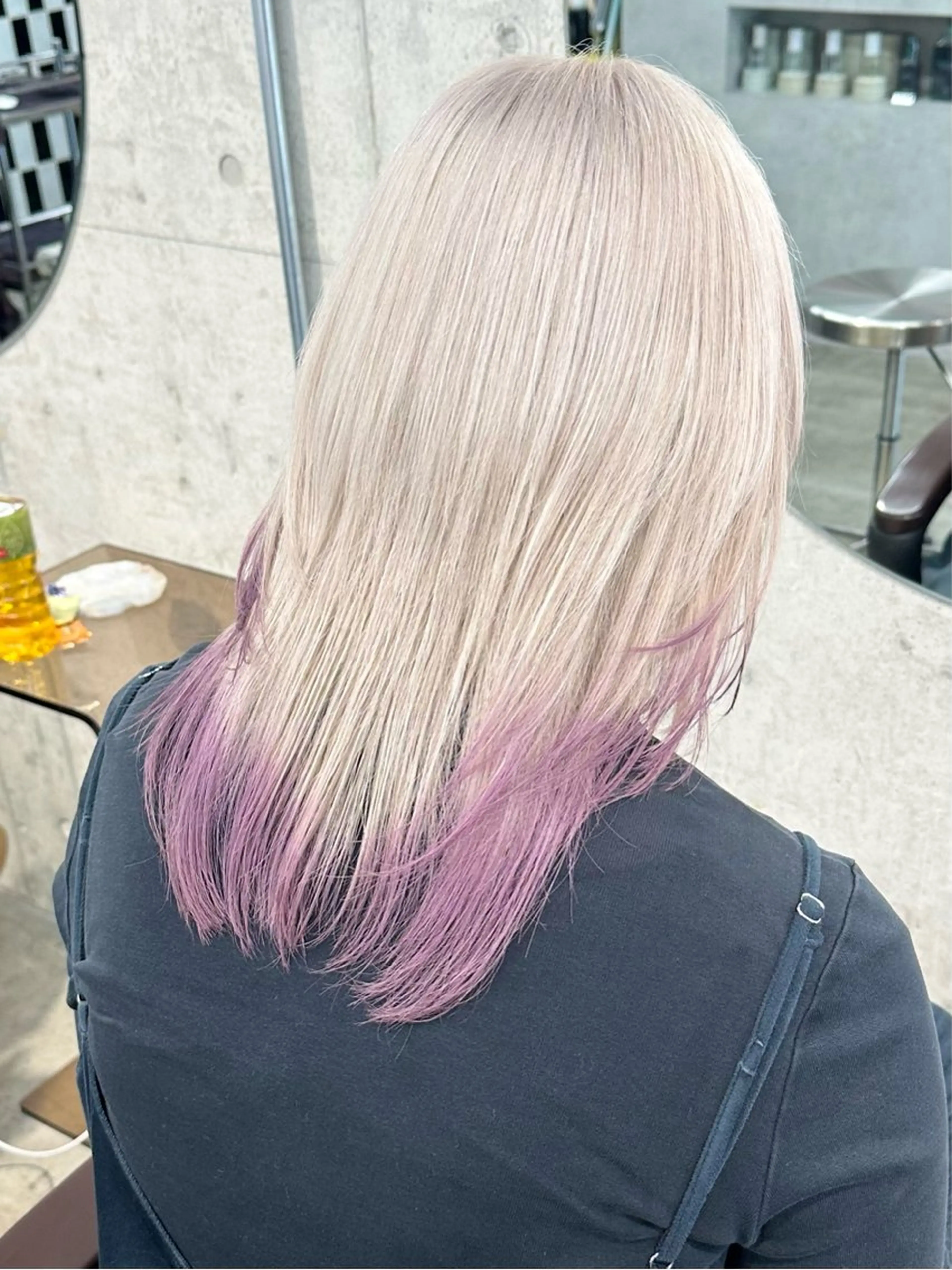 ミディアム ヘアカラー トリートメント 🤍ムラ修正ブリーチ 🤍原宿/YUUのヘアスタイル