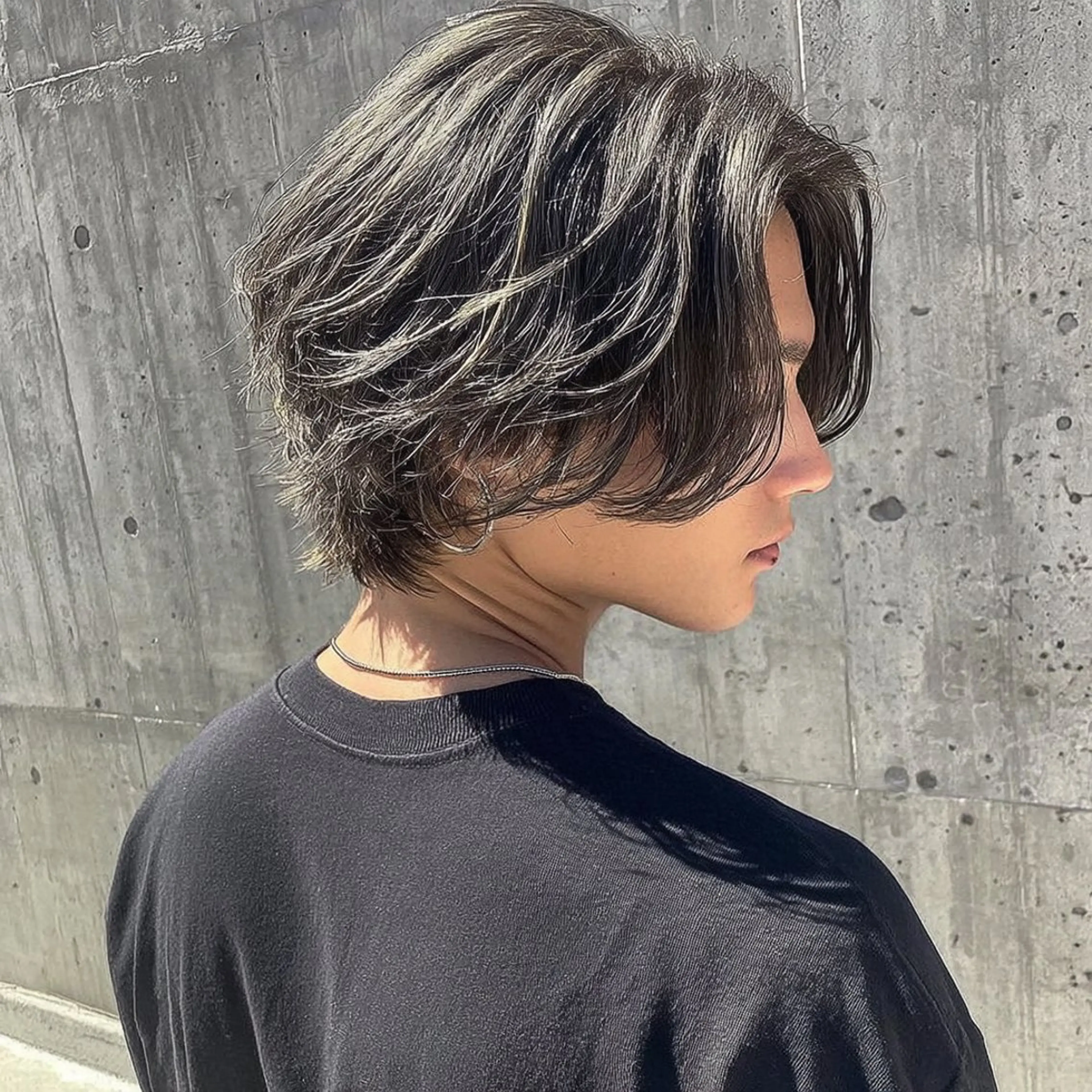 ミディアム カラー メンズ 髪質改善×メンズヘア ×艶髪カラー福田修也のヘアスタイル