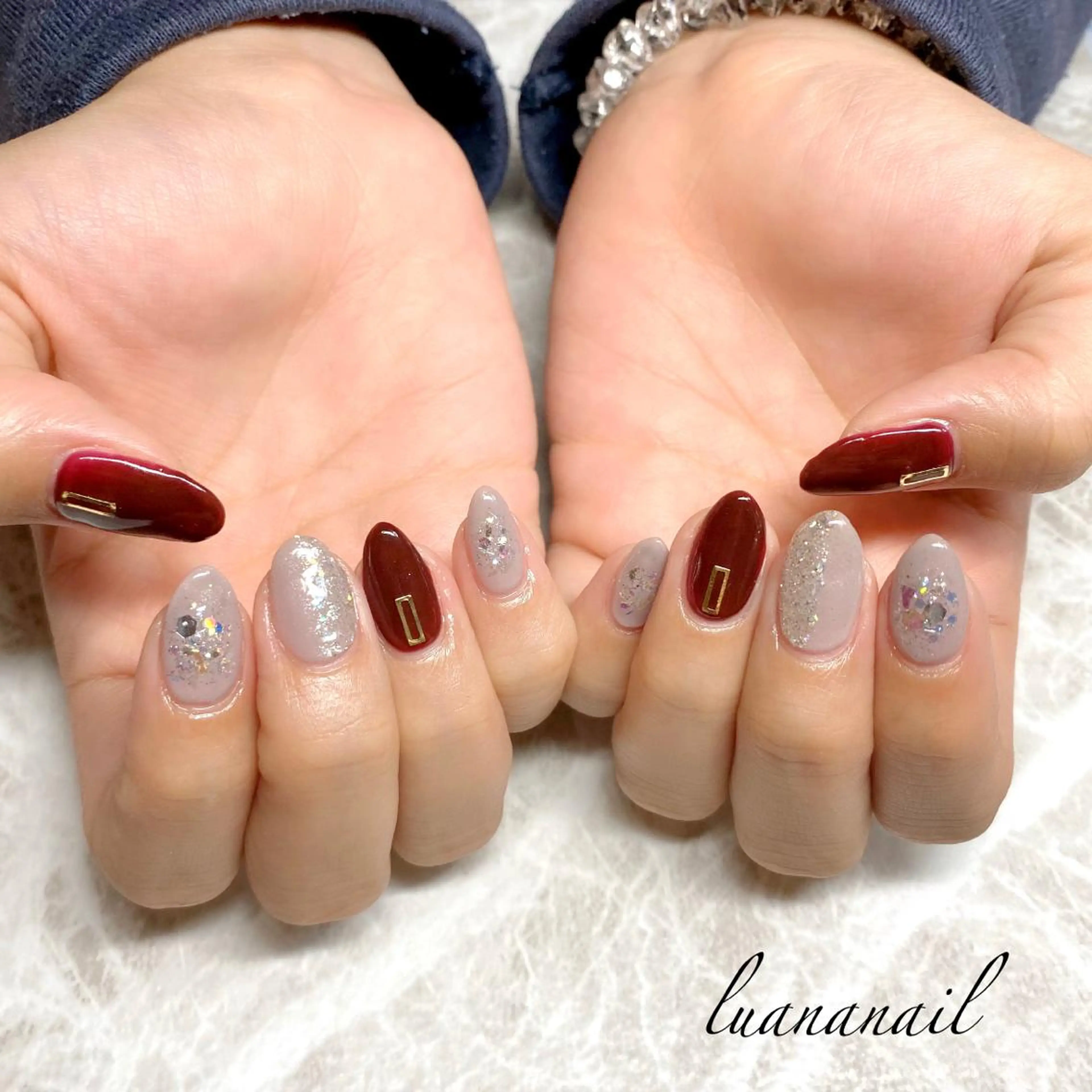 ネイル 赤色 シンプルネイル luana nailのネイルデザイン